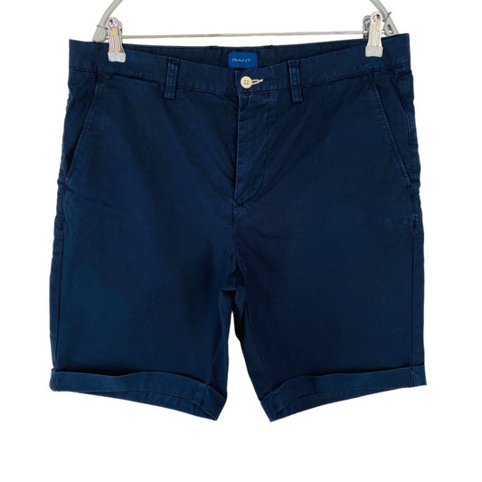 GANT Mens Dark Blue Regular Fit Chino Shorts Size W35