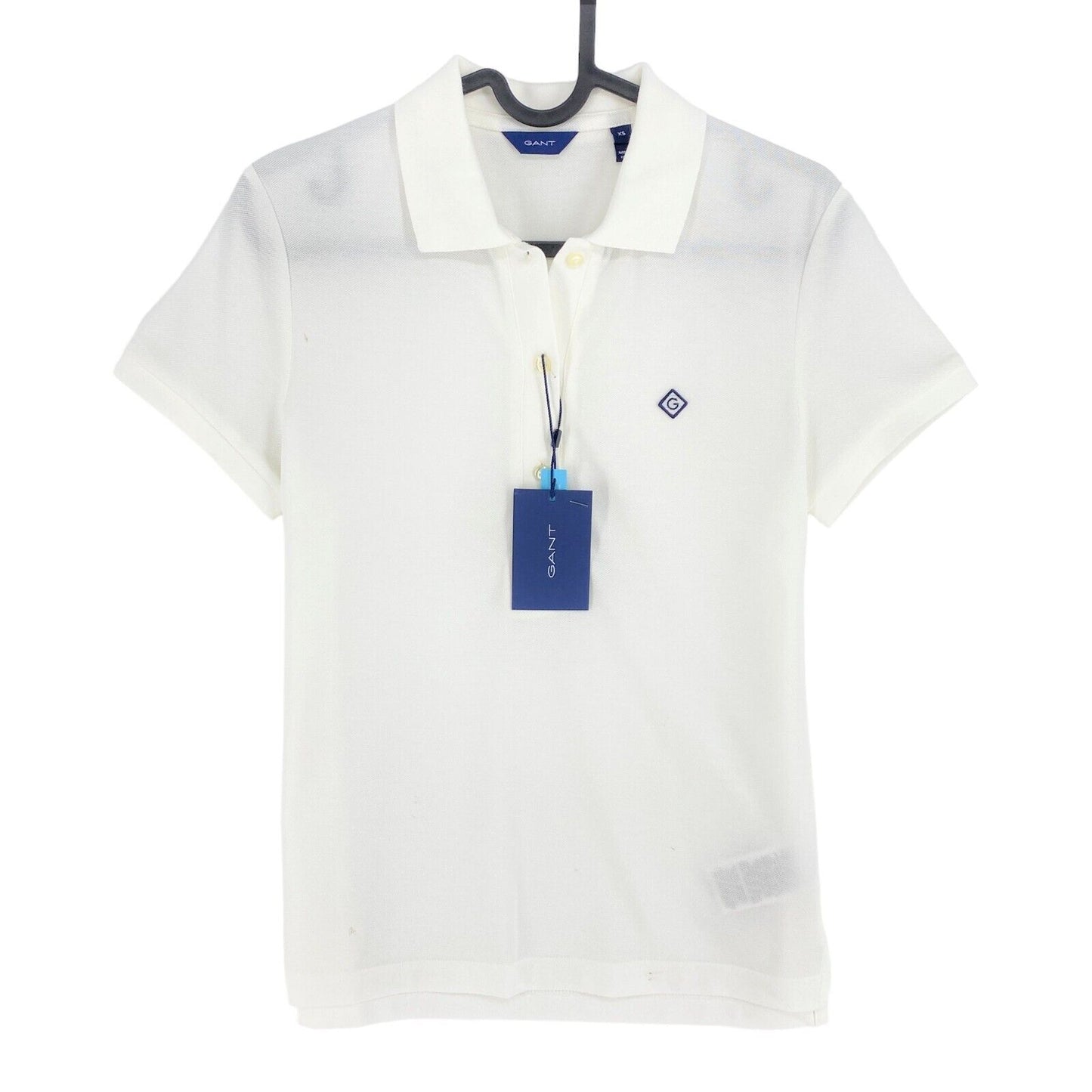 GANT White Icon G Short Sleeves Pique Polo Shirt Size XS