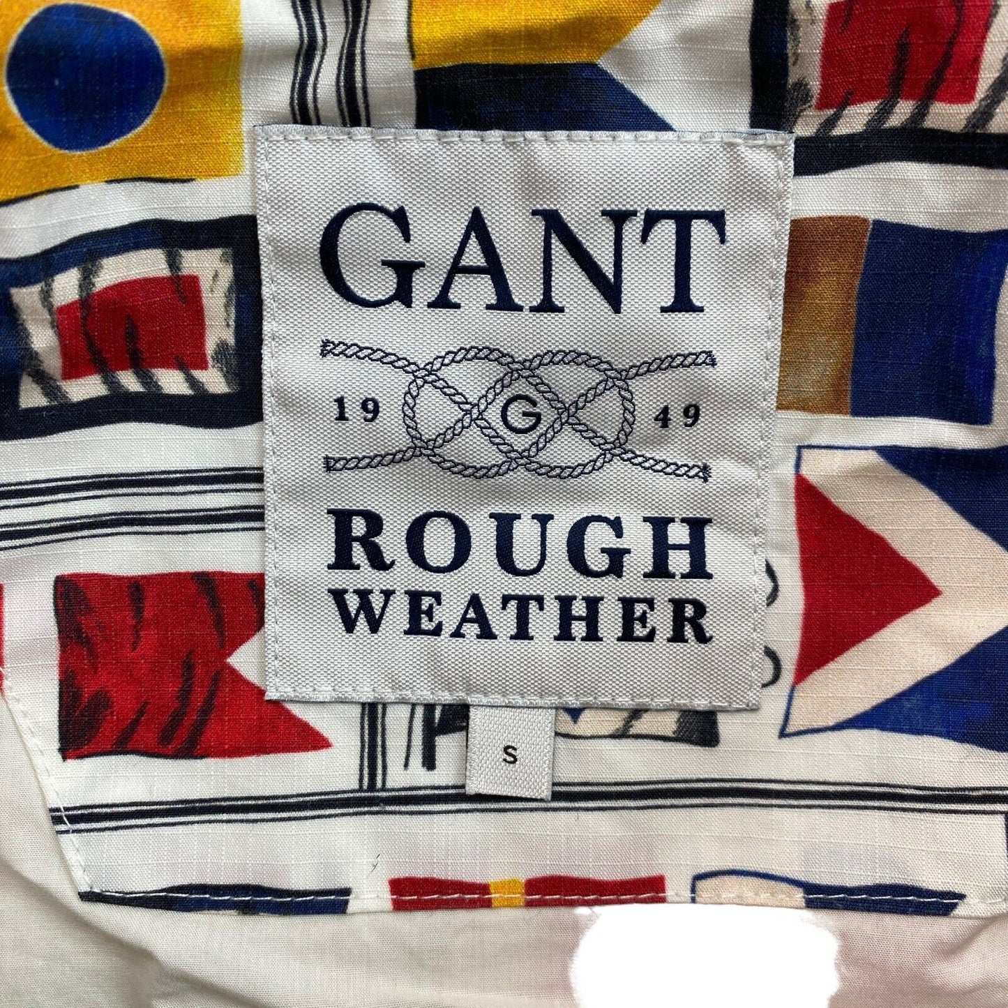 GANT Rough Weather Beige Flag Hooded Anorak Coat Jacket Size S