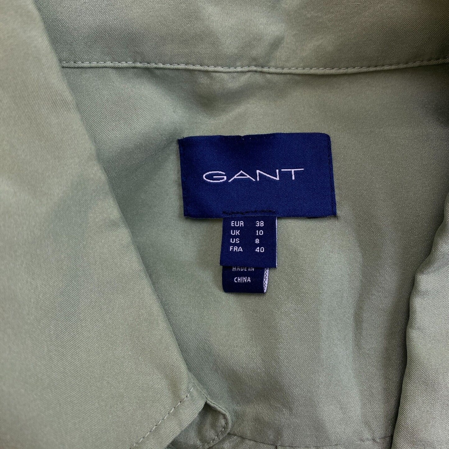 GANT Chemise décontractée verte 100% soie Taille EU 38 UK 10 US 8