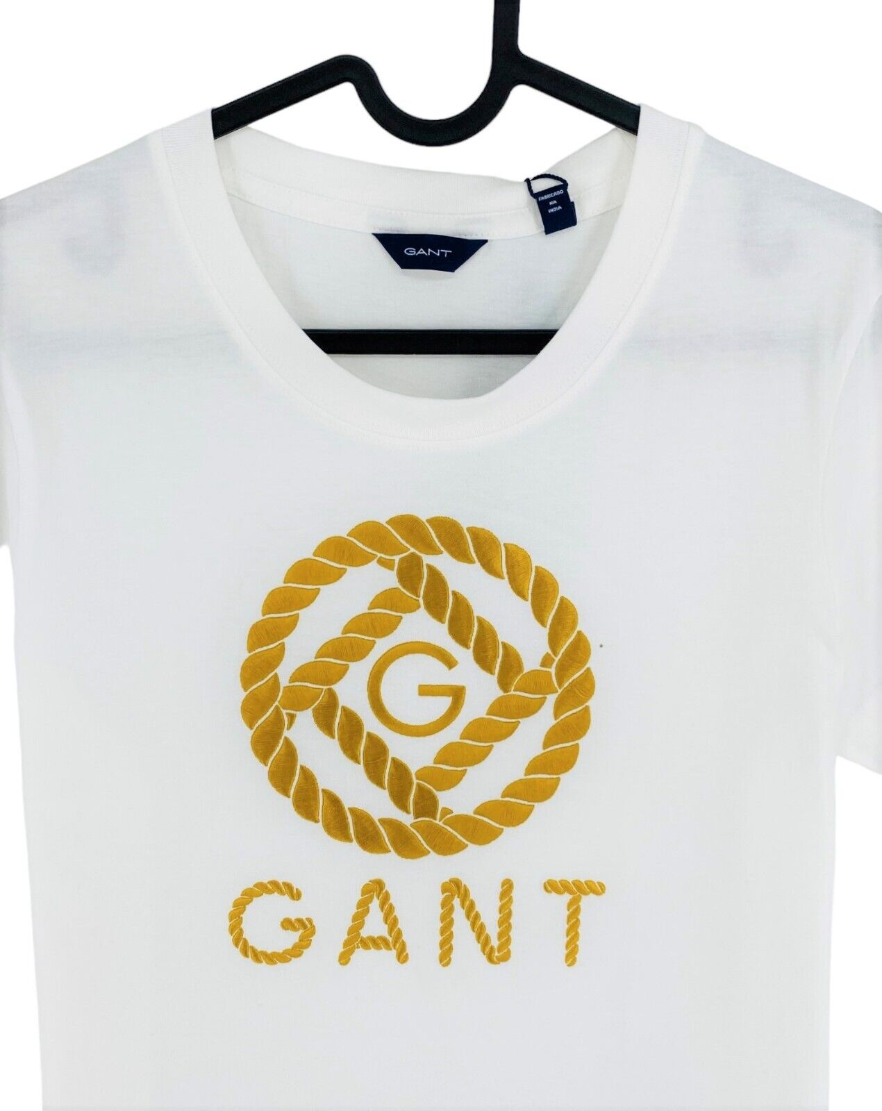 GANT T-Shirt mit Rundhalsausschnitt und Seil-Symbol, weiß, Größe S