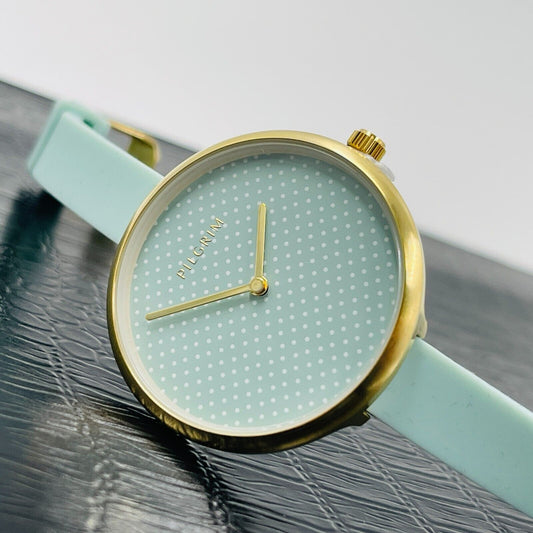 PILGRIM 701712490 Light Blue & Gold Colour Ladies Quartz Watch