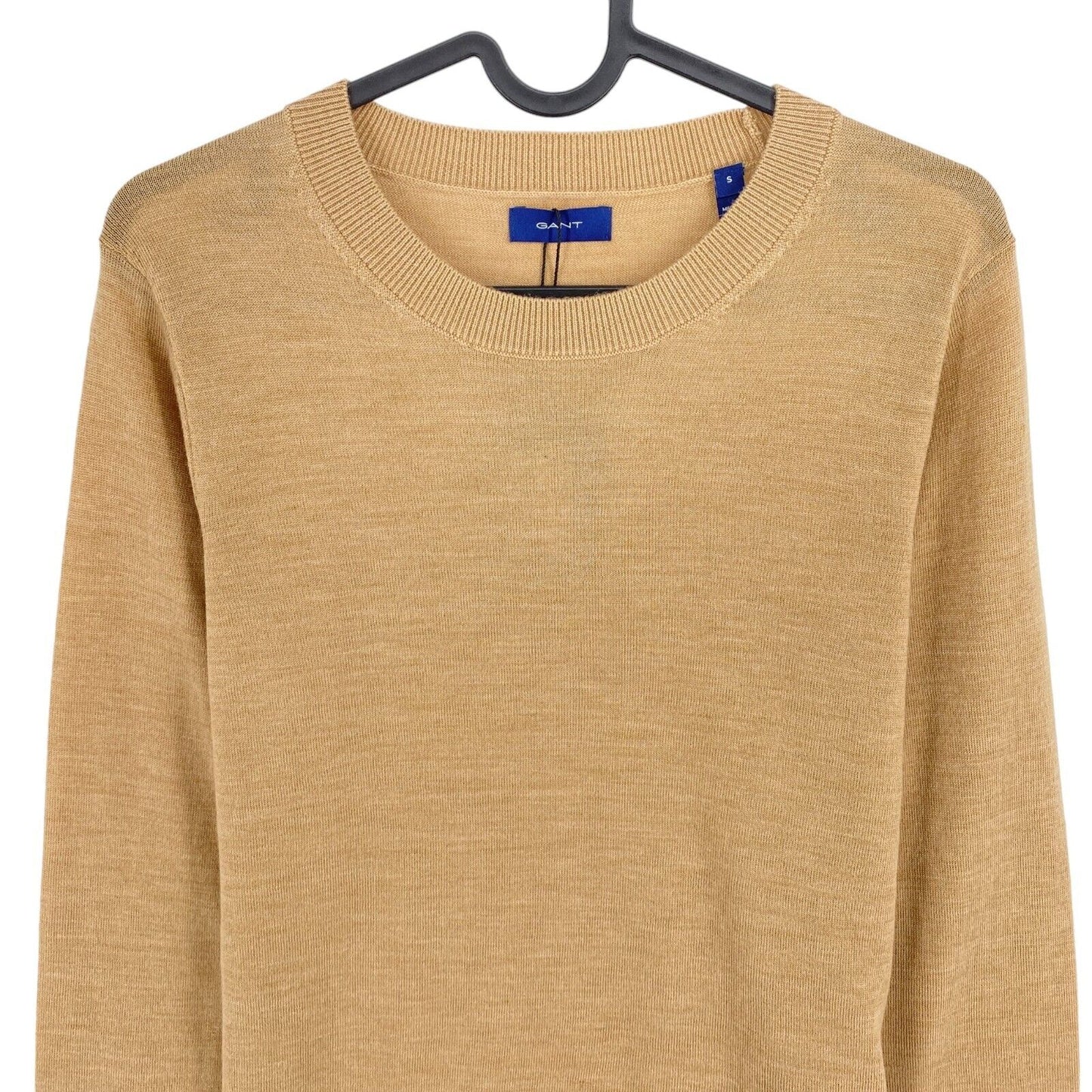 GANT Light Brown 100% Wool Crew Neck Jumper Sweater Size S