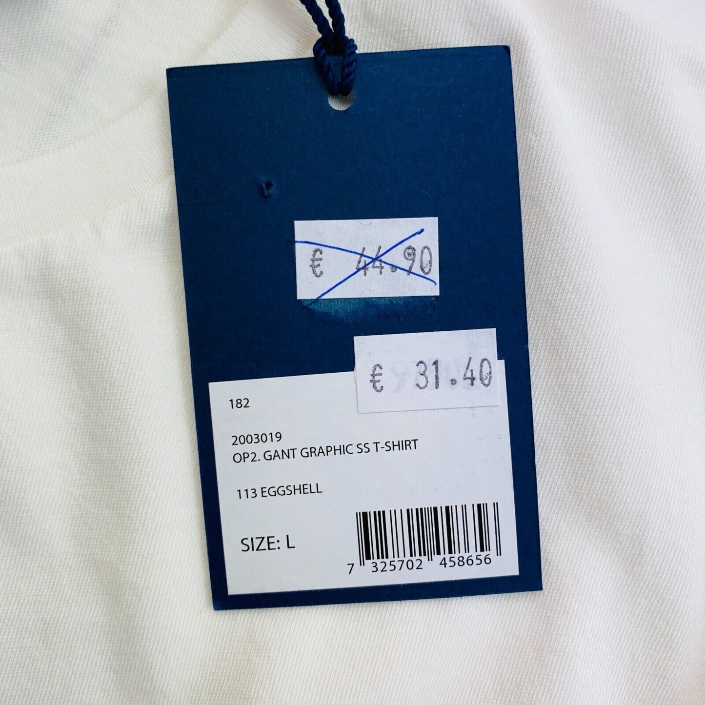 GANT T-Shirt mit Rundhalsausschnitt und Grafik, weiß, Größe L