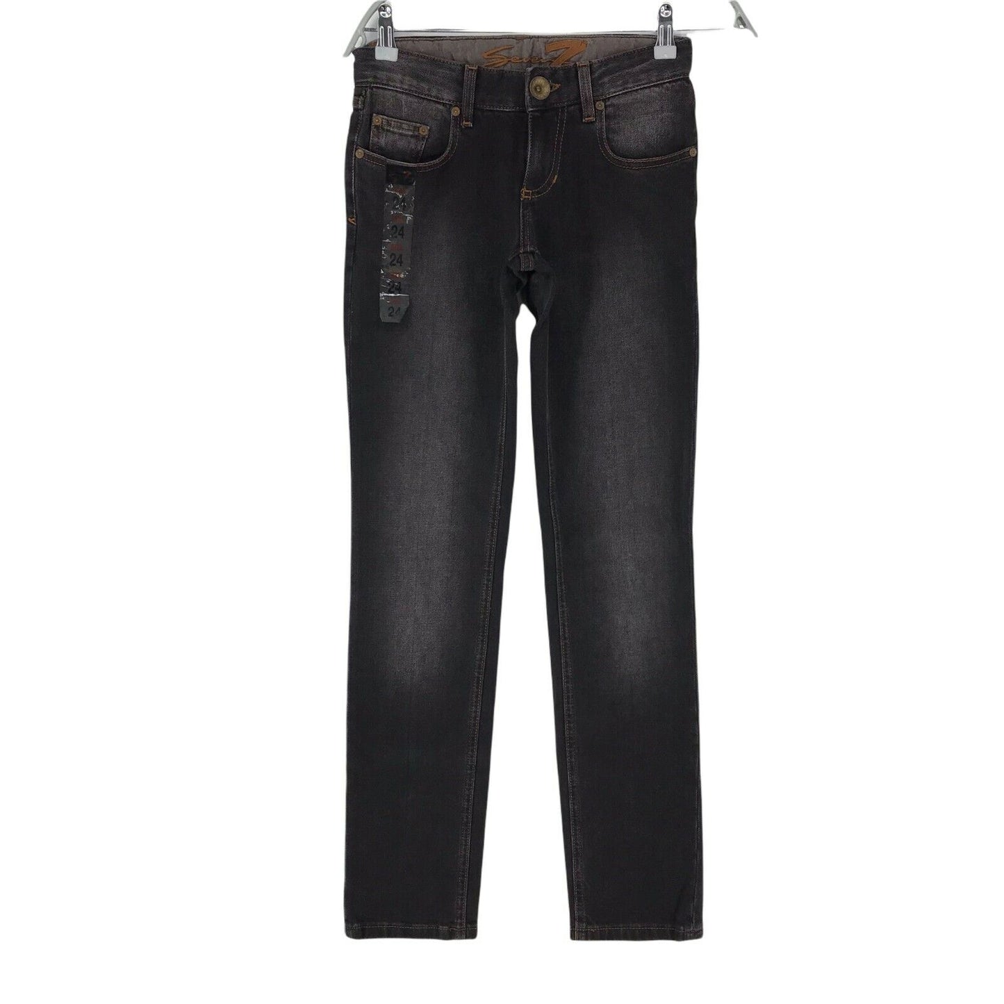 Seven7 femme gris foncé jean coupe droite slim W24