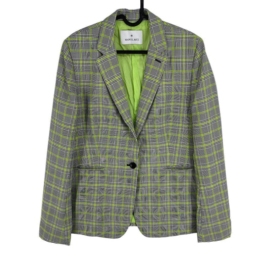 Manuel Ritz Green Check Blazer Jacket Size IT 44 EU 40 UK 12 US 10