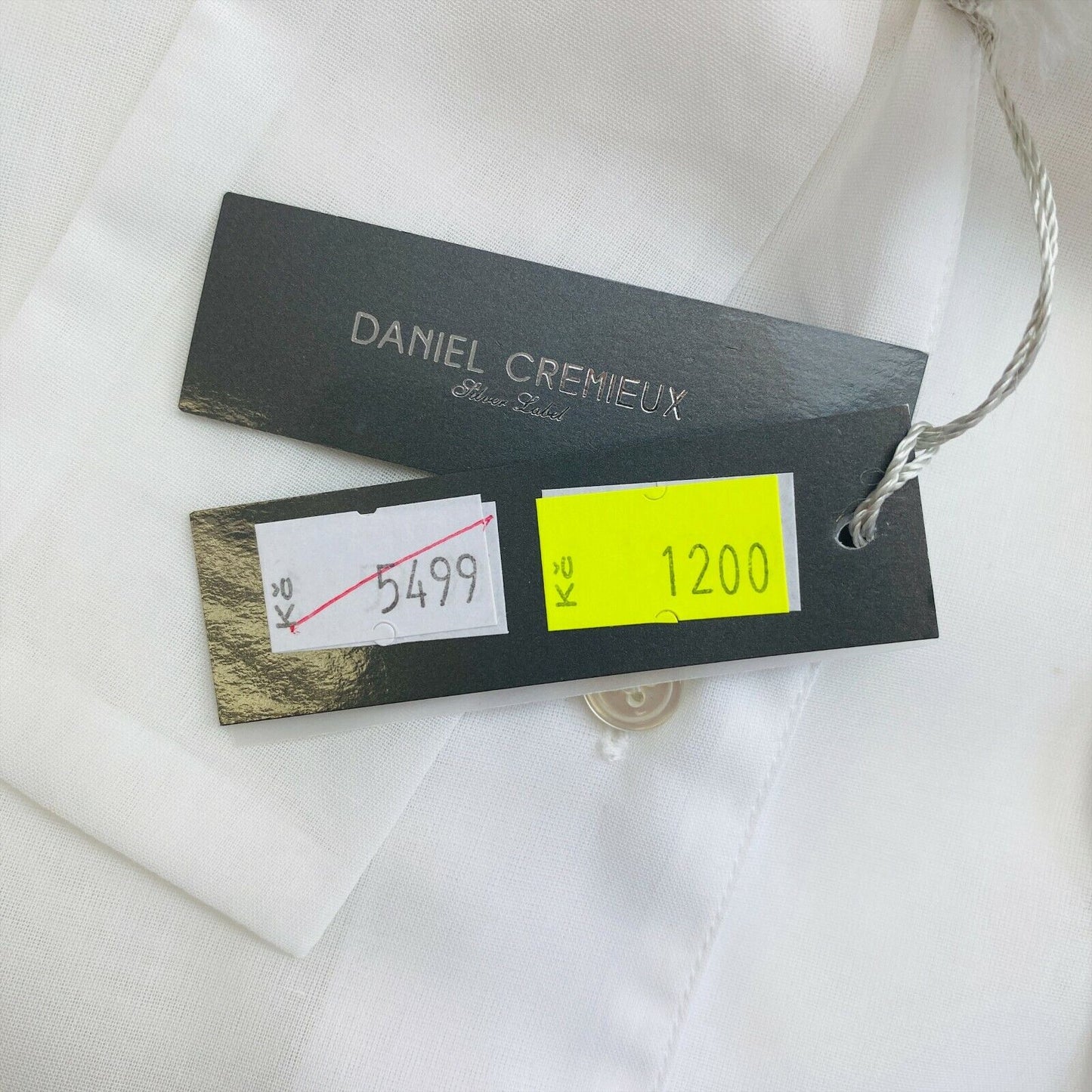 DANIEL CREMIEUX Chemise transparente sans manches avec nœud blanc Taille SML