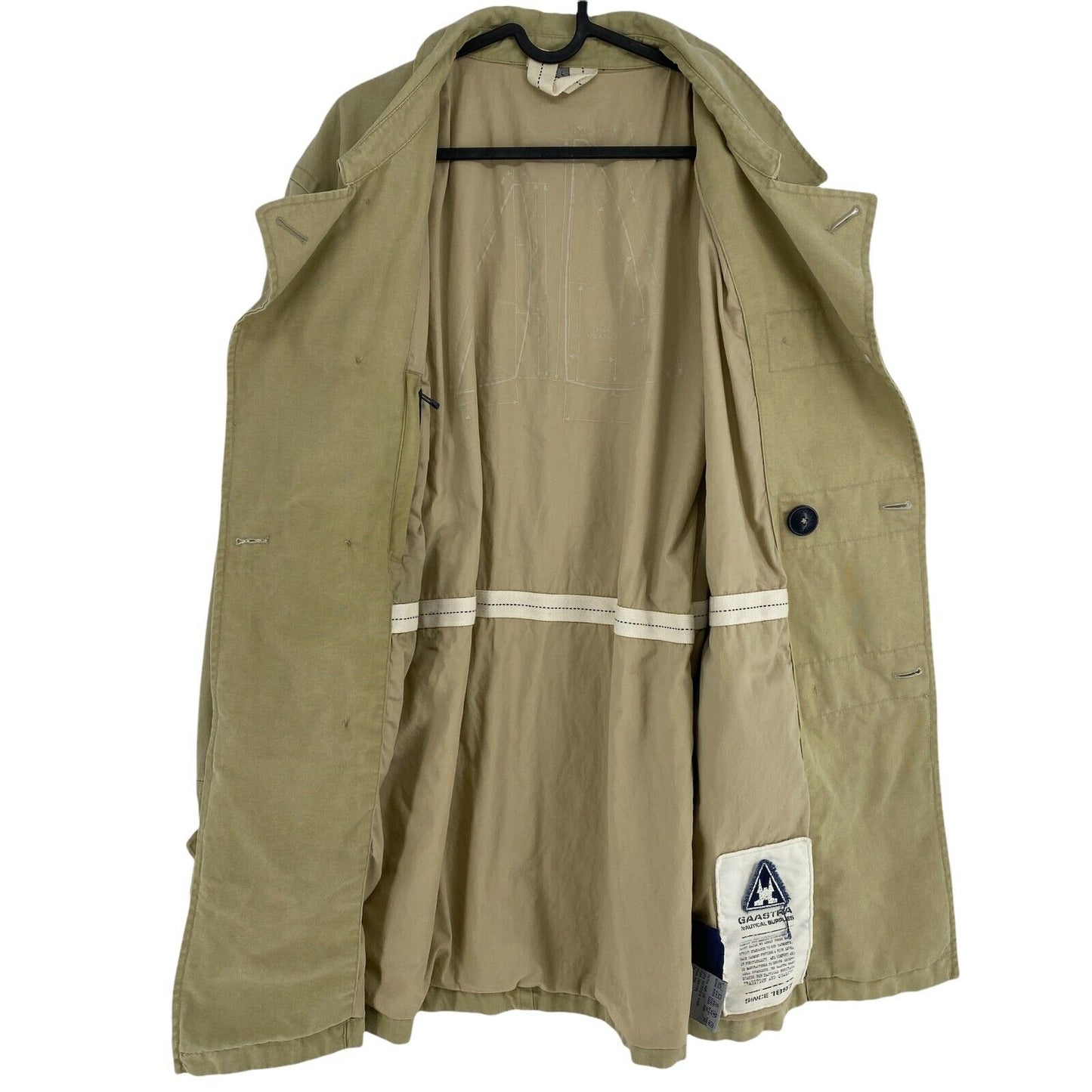 Gaastra Light Brown 100% Cotton Trench Coat Size L