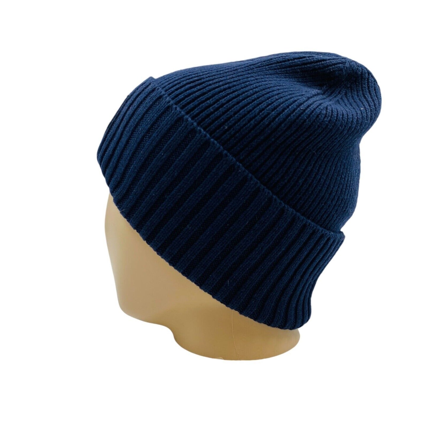 GANT Unisex Dark Blue Cotton Wool Blend Beanie Winter Hat One Size