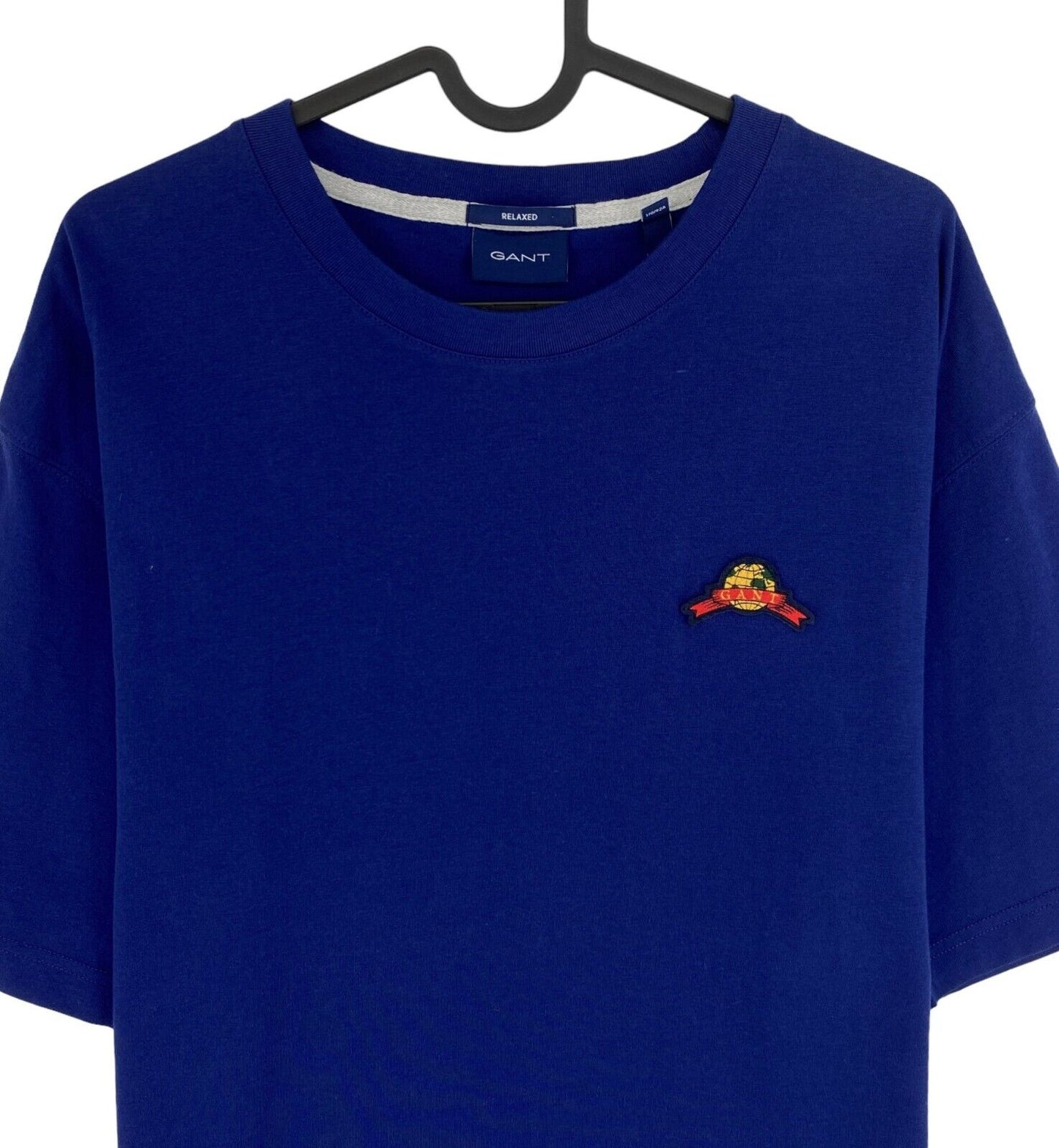 GANT Navy Blue World Crest Relaxed Crew Neck T Shirt Size M