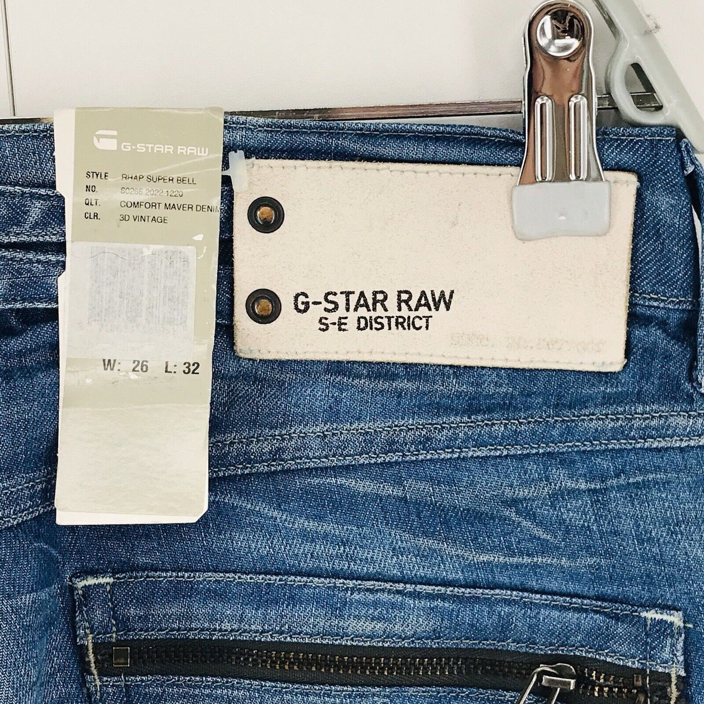 G-STAR RAW RHAPSODIE SUPER BELL Women Blue Bootcut Jeans W26 L32 Made In Italy