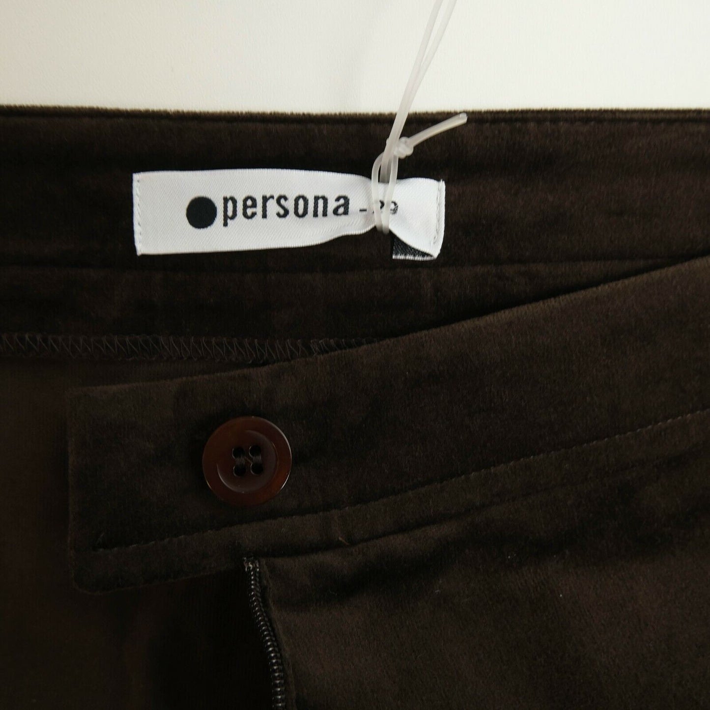 PERSONA Brown Velvet Pants Trousers Size EU 48 50 UK 20 22 US 18 20