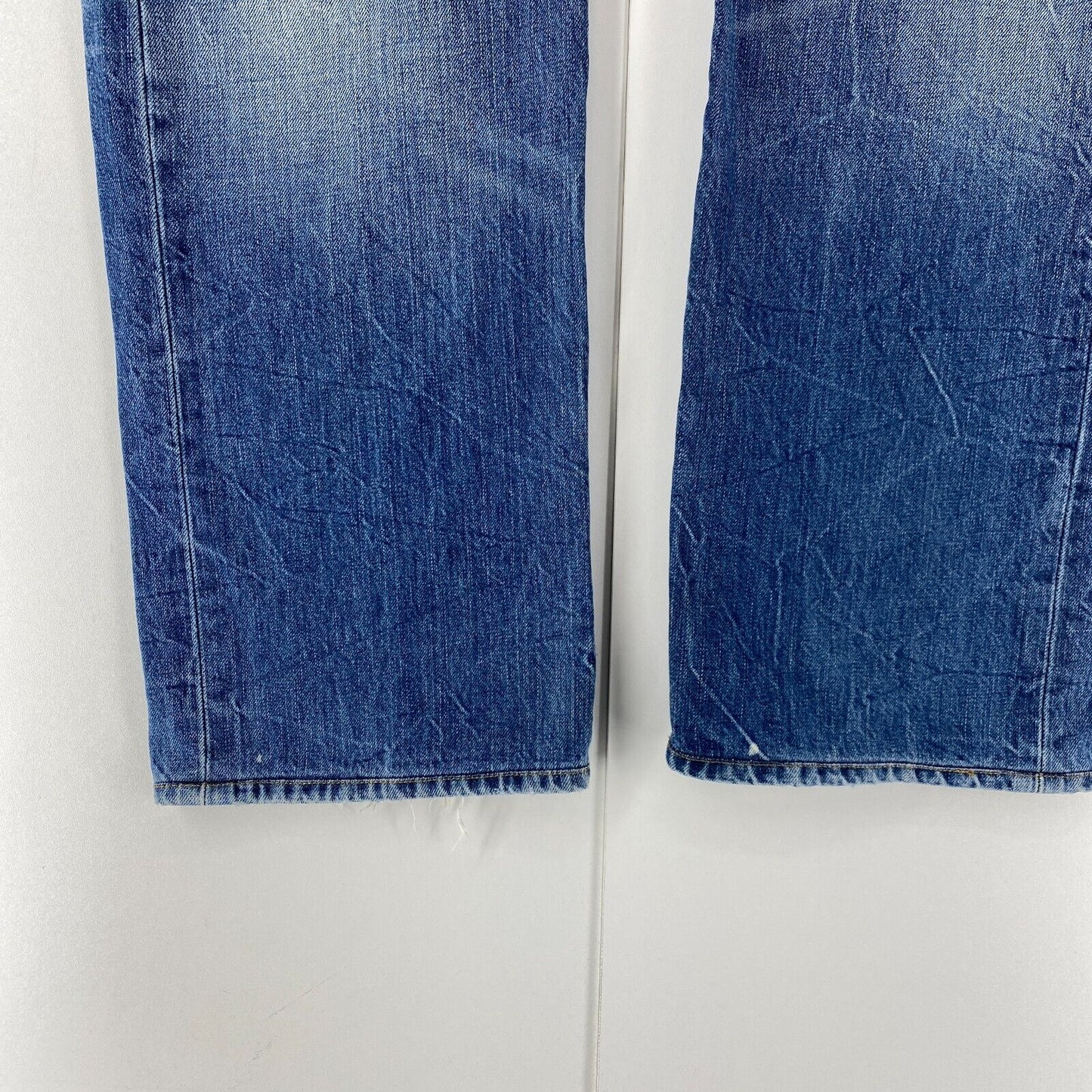 Levi's 501 Blue Original Regular Straight Fit Ripped Jeans W38 L34