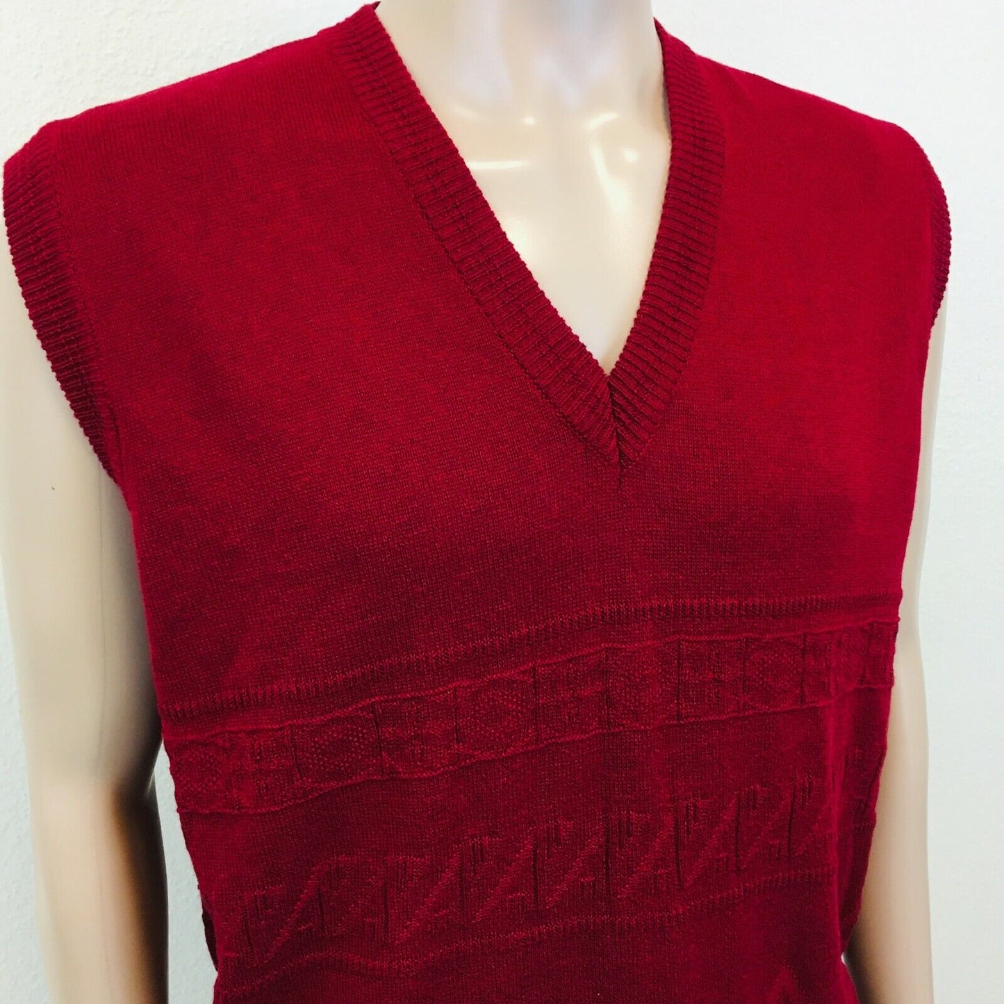 Baileys Red Cotton Blend Sleeveless Jumper Waistcoat Vest Size L