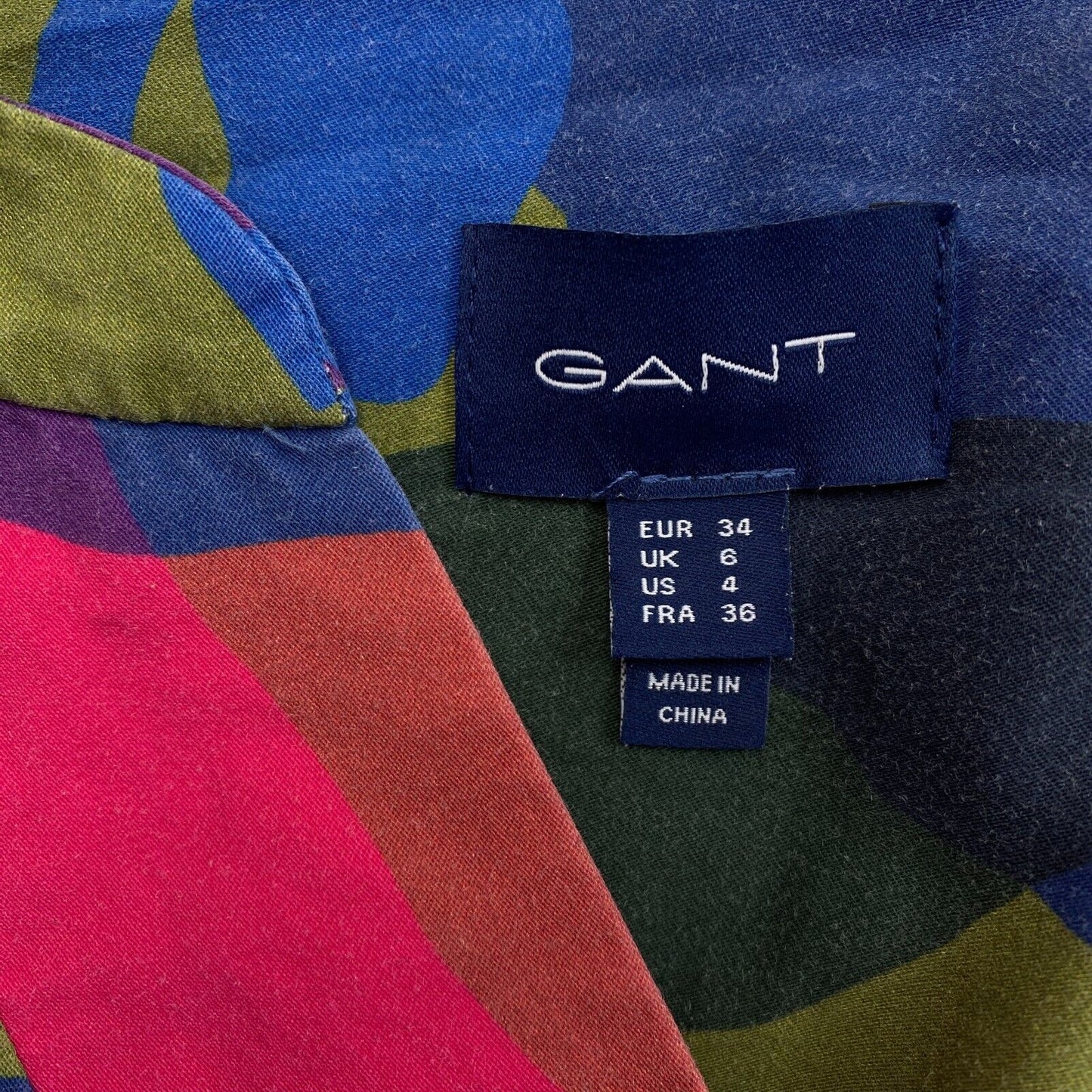 GANT Bleu Marine Splendide Floral Demi Manches Robe Taille EU 34 UK 6 US 4