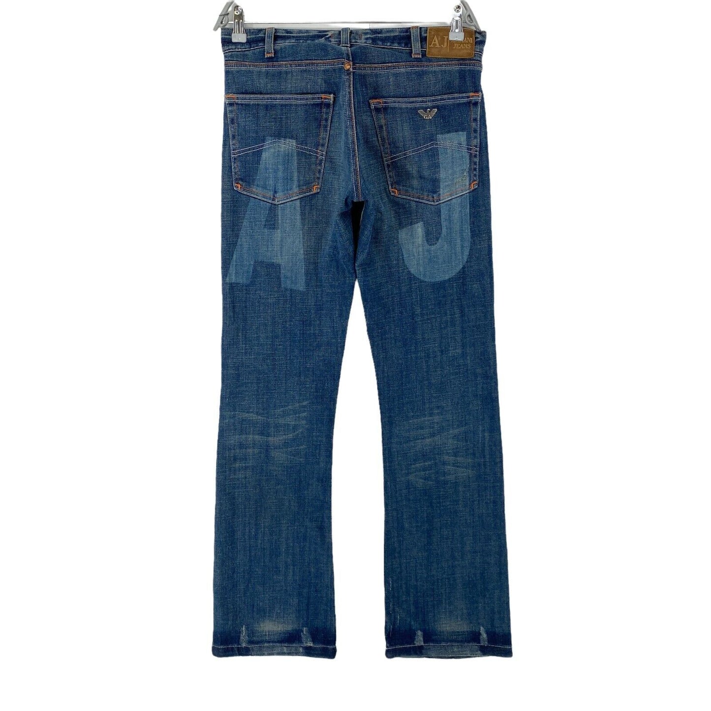 Armani Jeans 006, bequeme Bootcut-Jeans im Used-Look, Blau, Größe W31 L34