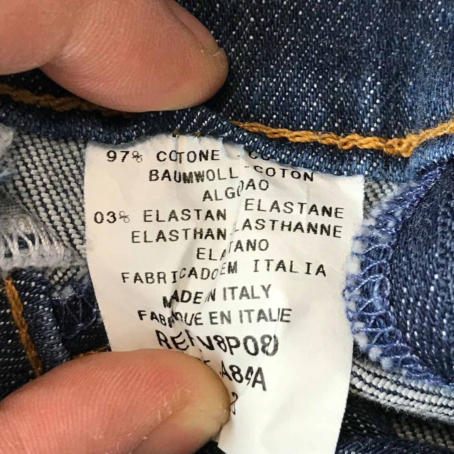 VIRGIN WARE Damen Blaue Jeans mit geradem Schnitt, Größe W26, Made in Italy