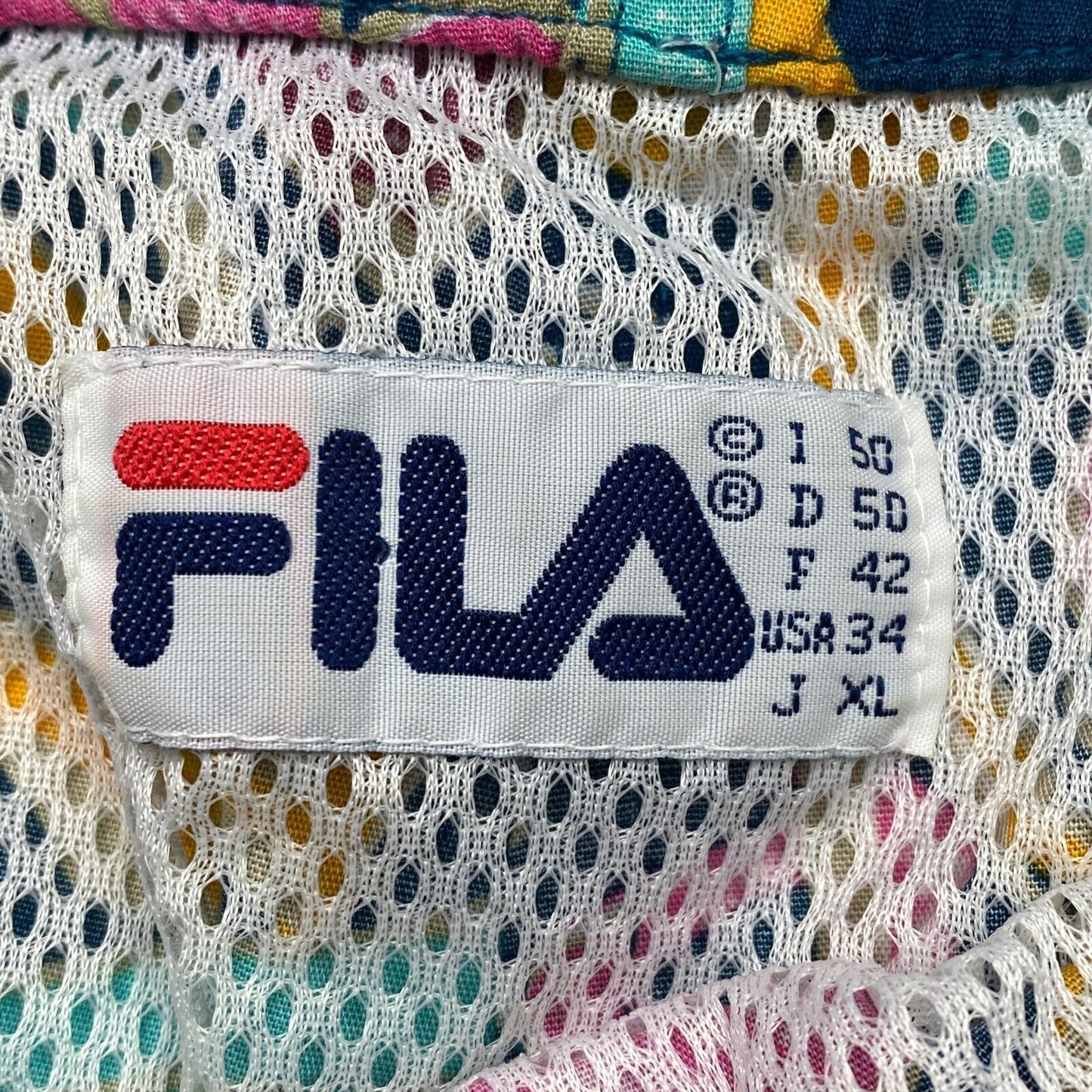 FILA Floral Navy Blue 100% Cotton Activewear Shorts Size EU 50 UK 40 US 34