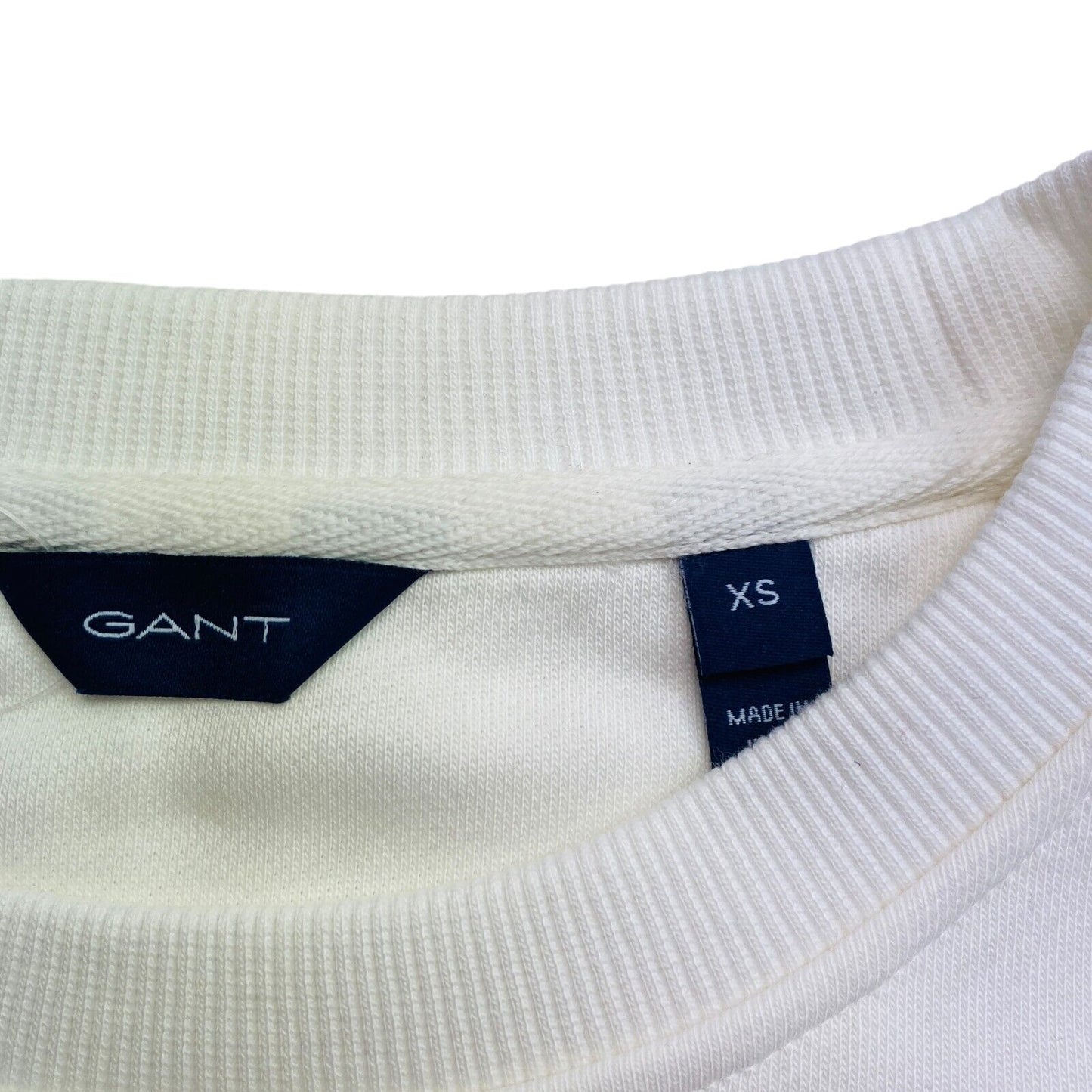 GANT White MD Summer Logo Crew Neck Sweater Taille XS