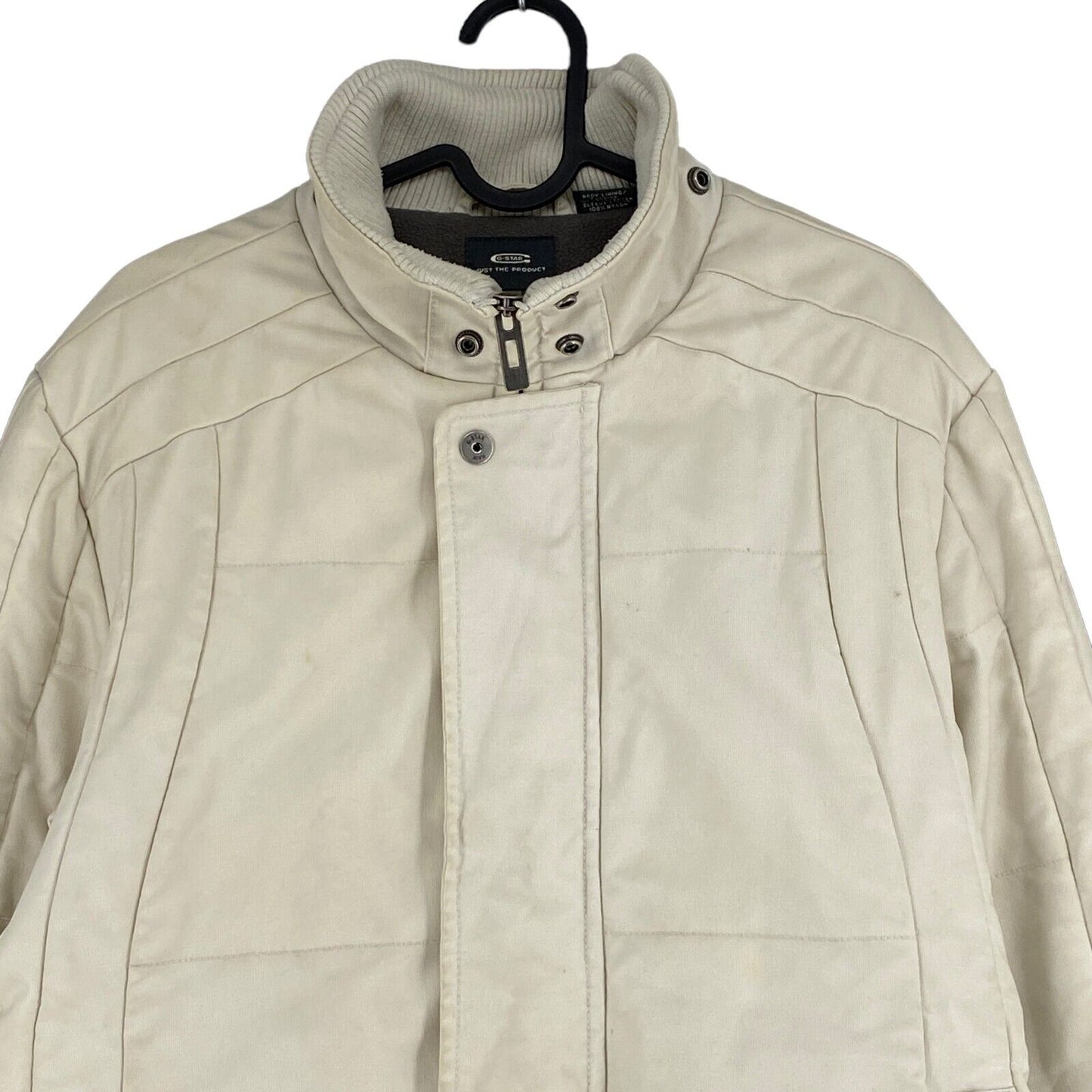 G-STAR RAW RAFTER Cream White 100% Cotton Padded Parka Jacket Coat Size L