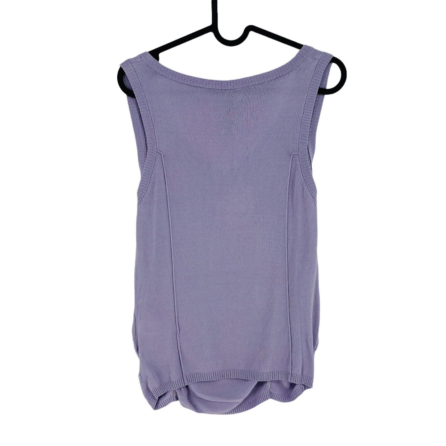 AMY GEE Wisteria Violet Clair Sans Manches Col en V Tricot Gilet Jumper Taille XS