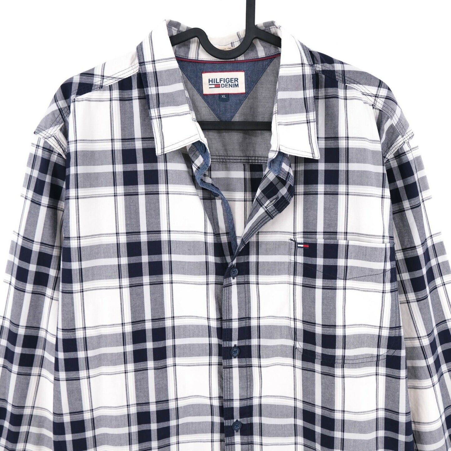 Tommy Hilfiger White Check Print Shirt Size XL