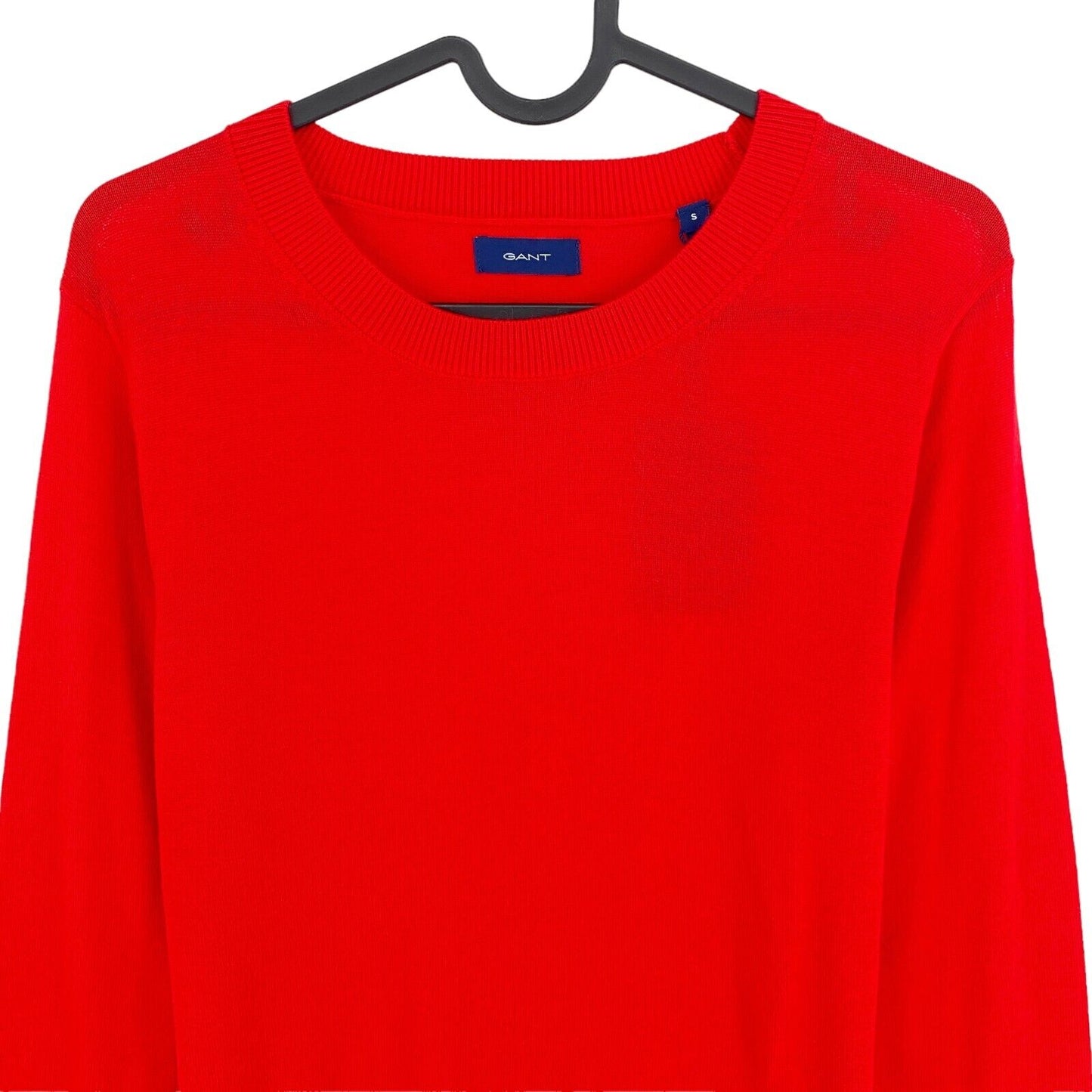 GANT Roter Pullover mit Rundhalsausschnitt, 100 % Wolle, Größe S