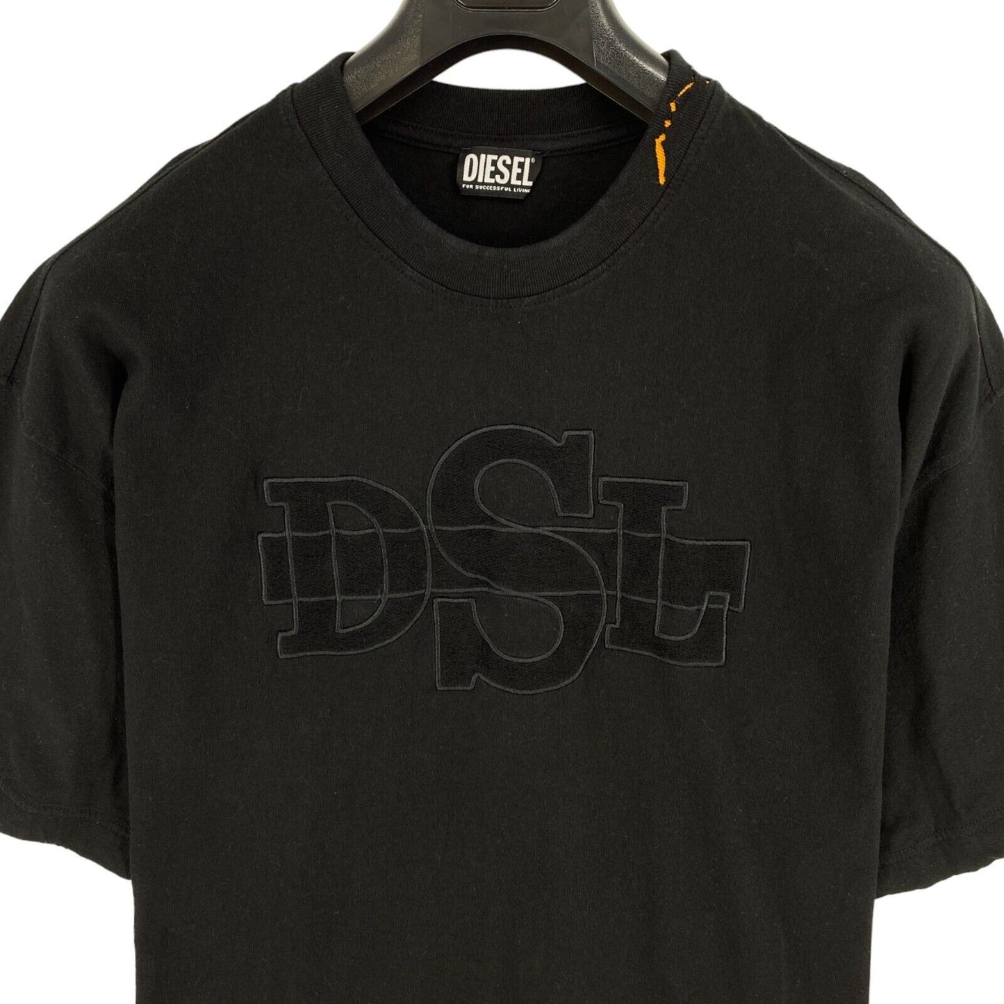 DIESEL Men Black T-WASHROT Crew Neck T Shirt Size XL