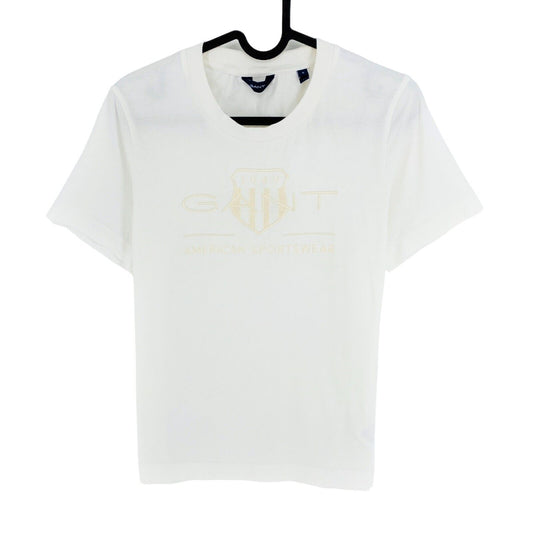 GANT White Tonal Archive Shield Crew Neck T Shirt Size S