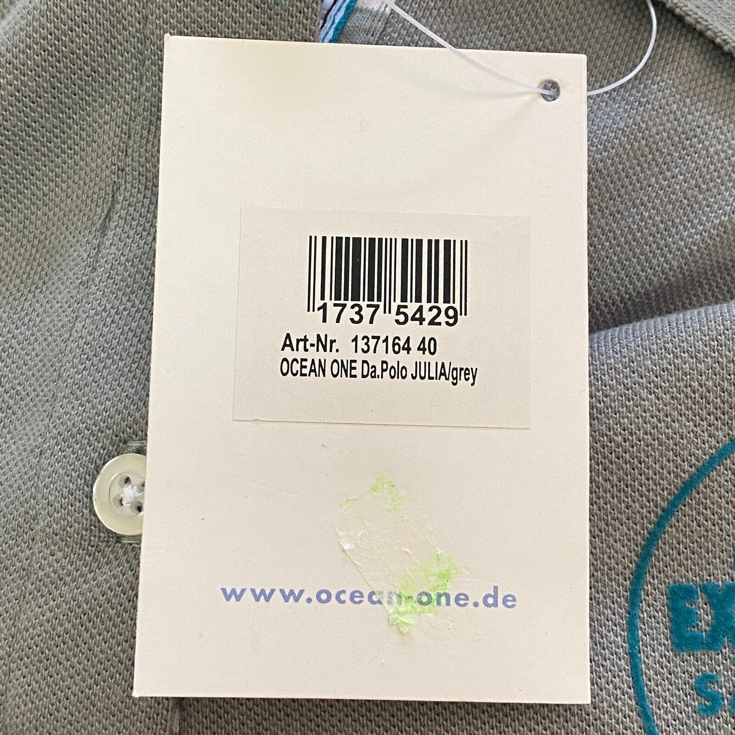 OCEAN ONE Graues Polo-T-Shirt Größe 40