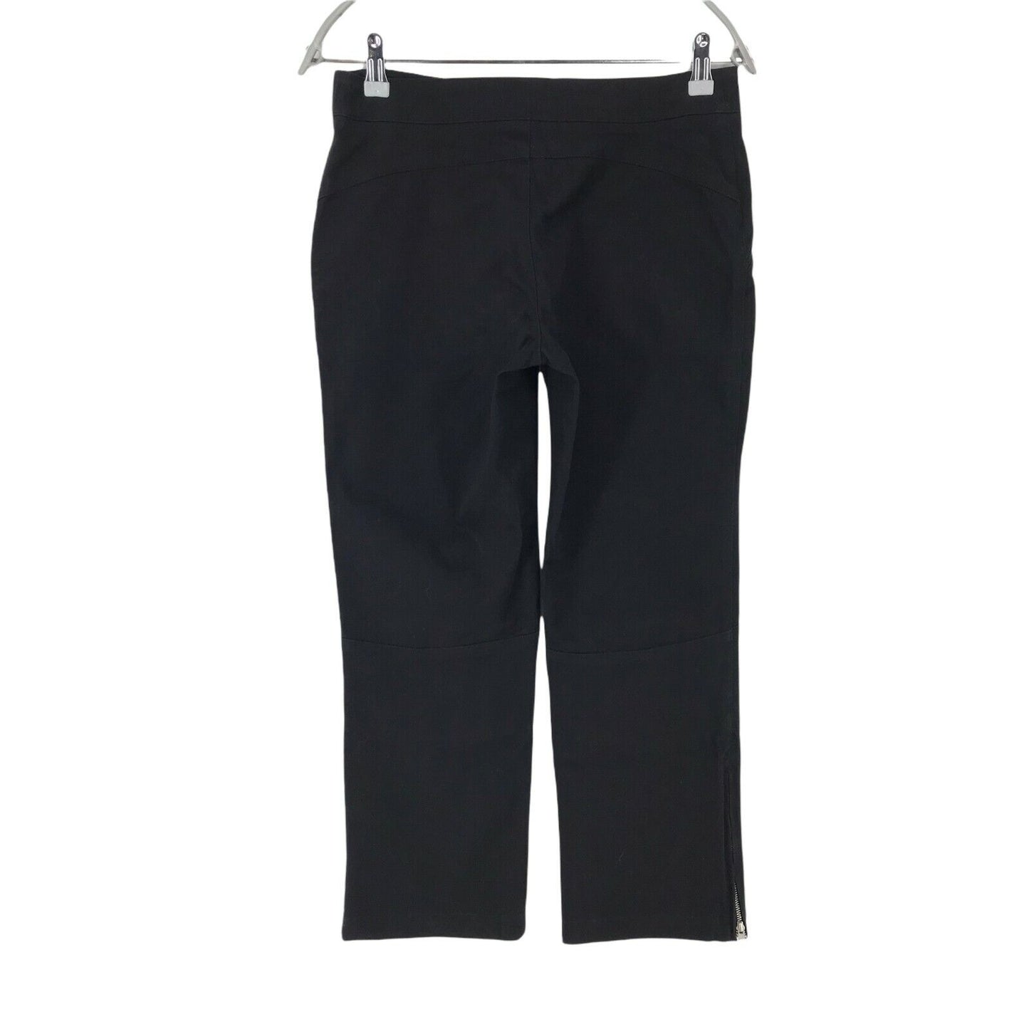 LACOSTE Women Black Loose Straight Fit Trousers Size 36 W28