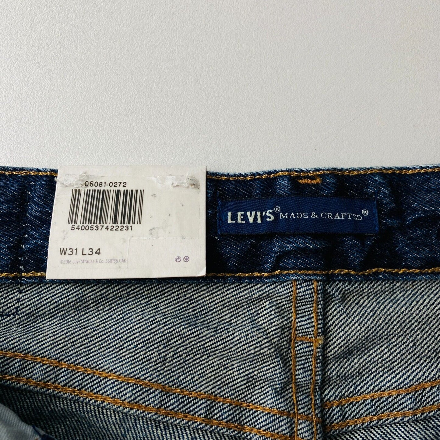 Levi's Made & Crafted TACK SLIM Blue Mens Slim Fit Patched Jeans W31 L34