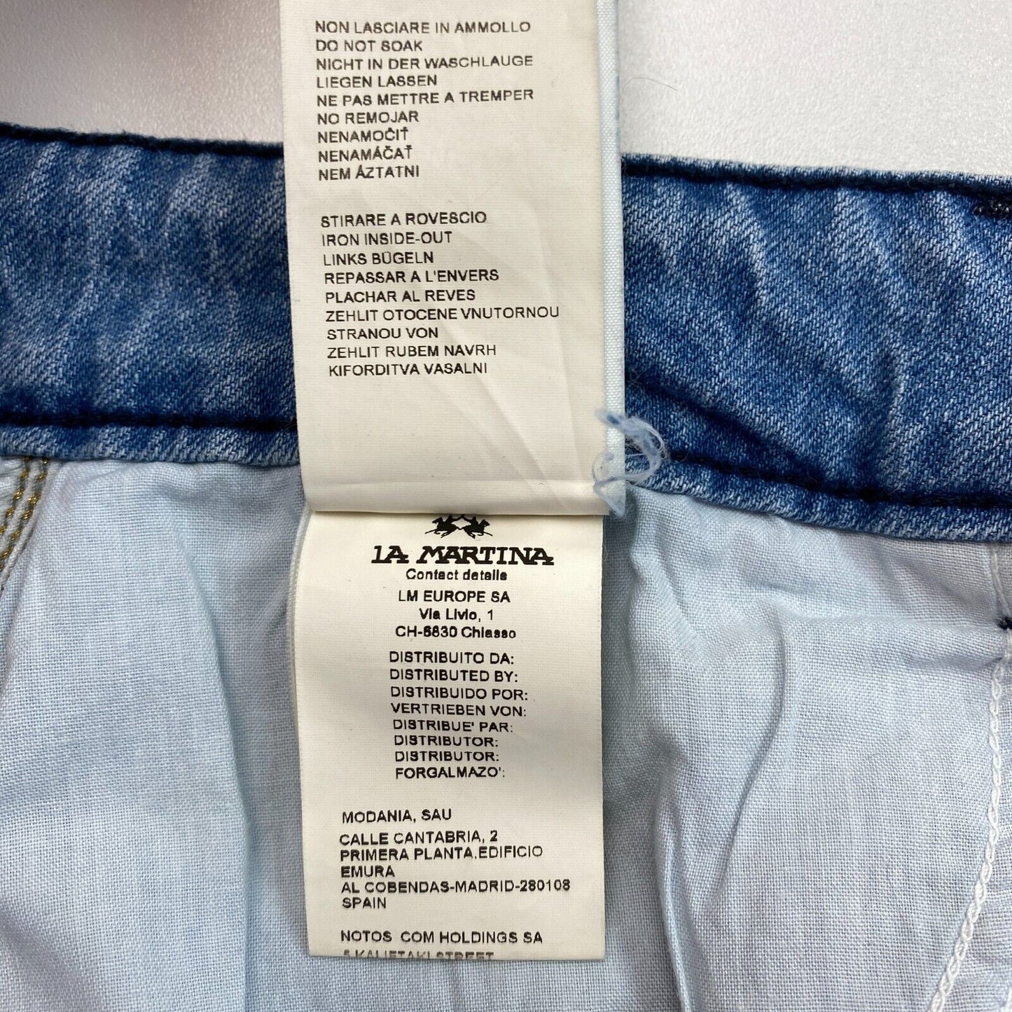 LA MARTINA Blaue verkürzte Jeans Größe W30