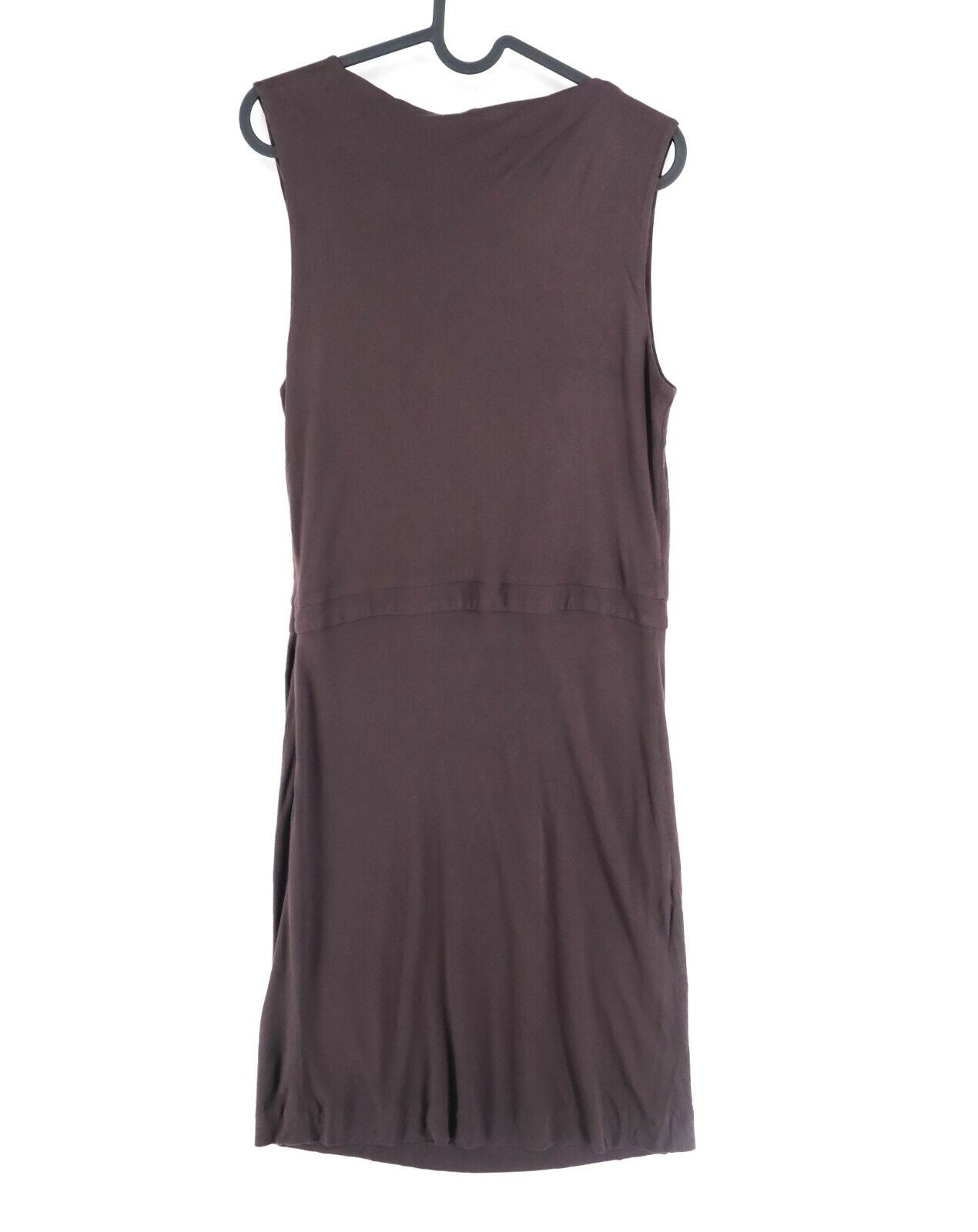 JOSEPH Brown Drapy Viscose Scoop Neck Dress Size 40