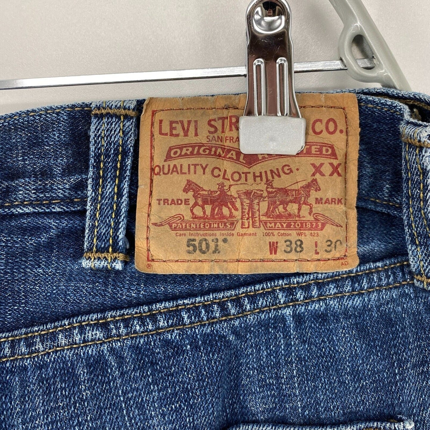 Vintage Levi's 501 Blue Original Regular Straight Fit Jeans W38 L30