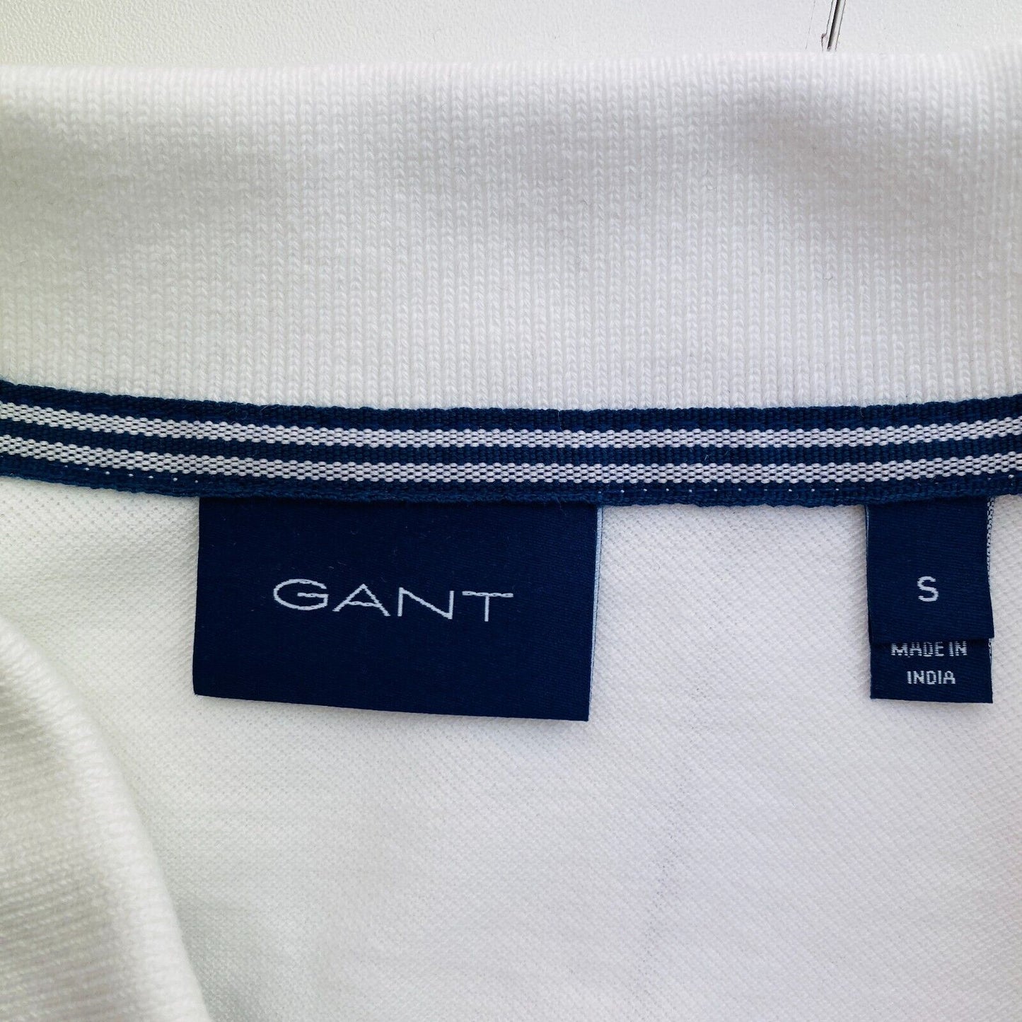 GANT Men White Pique Rugger Short Sleeve Polo Shirt Size S