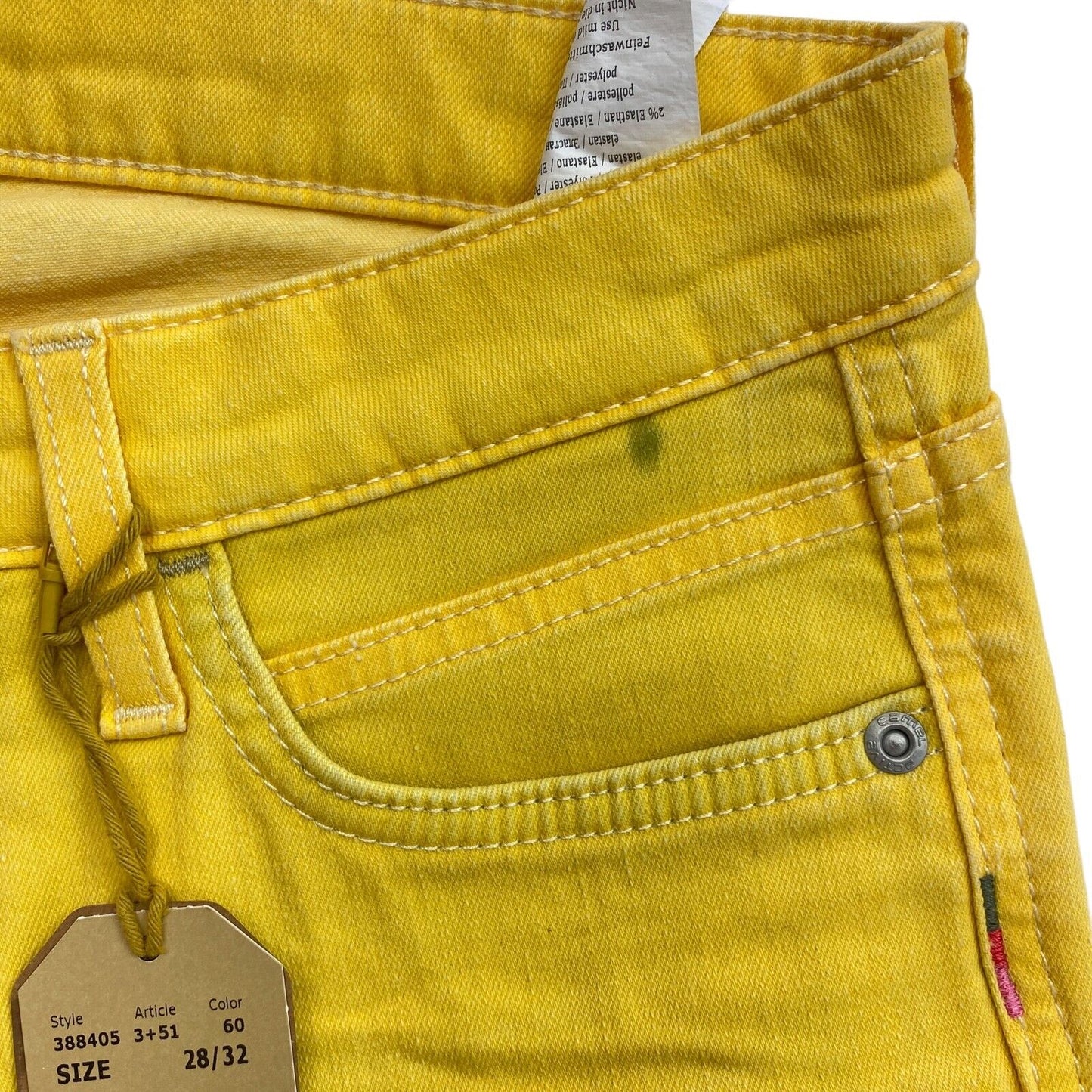 Camel Active Femme Jaune Slim Fit Jeans Taille W28 L32