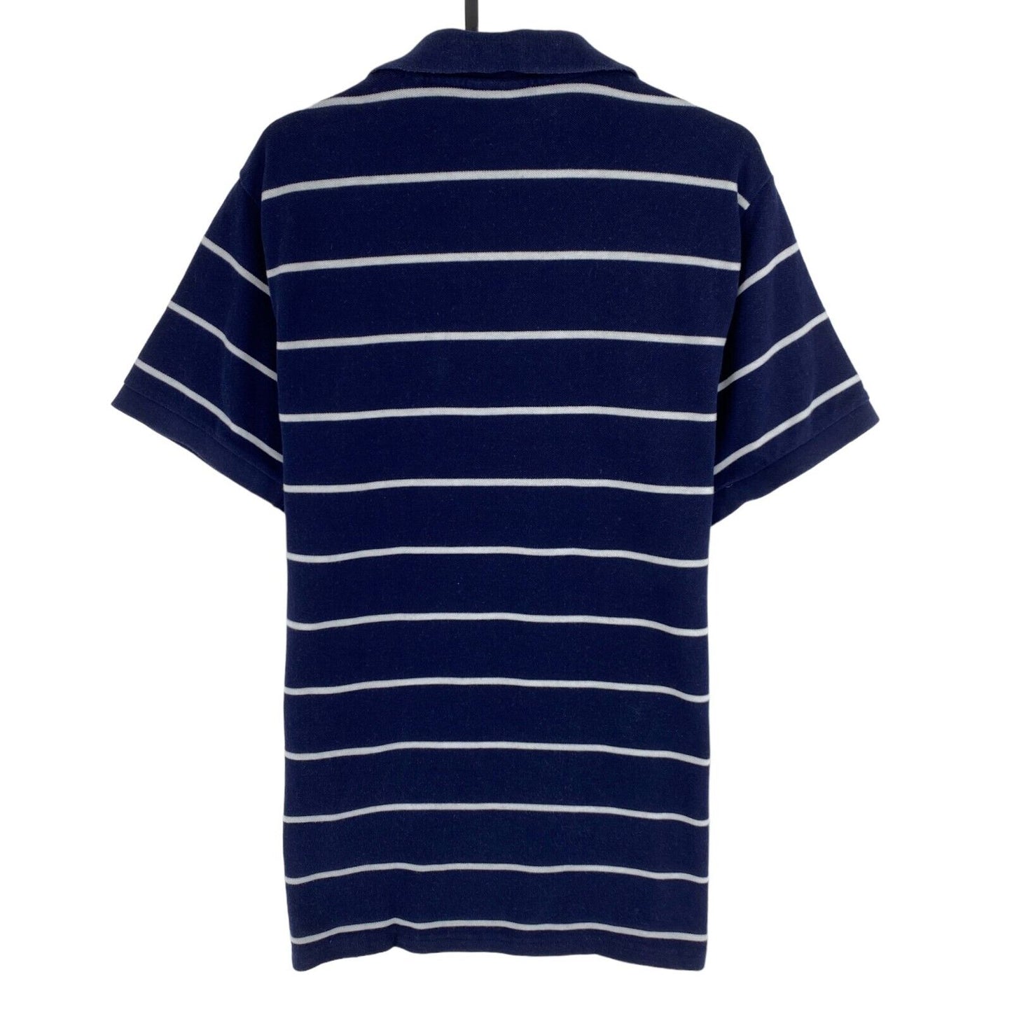 GANT Navy Blue Bar Stripe Pique Rugger Polo Shirt Size M