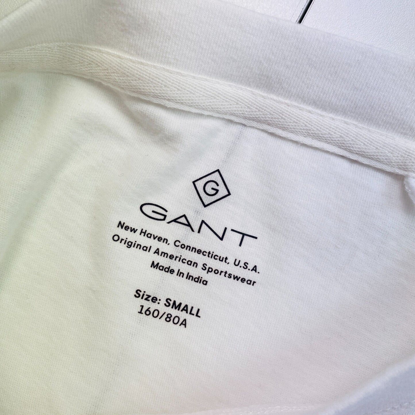 GANT White Crew Neck Long Sleeves T Shirt Size S