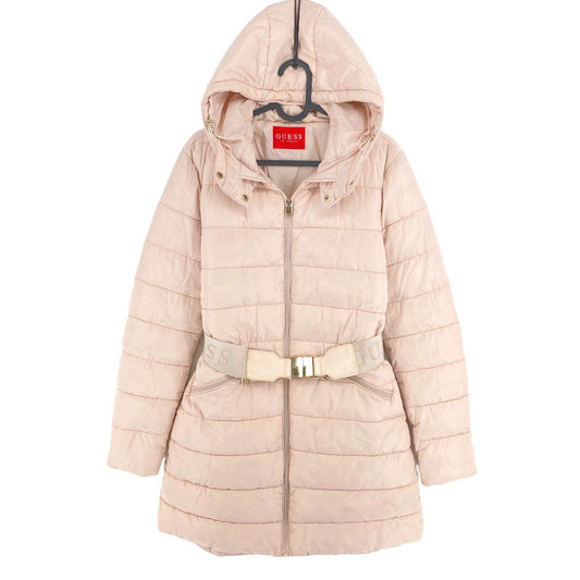 GUESS Manteau doudoune à capuche ceinturé rose clair Taille S