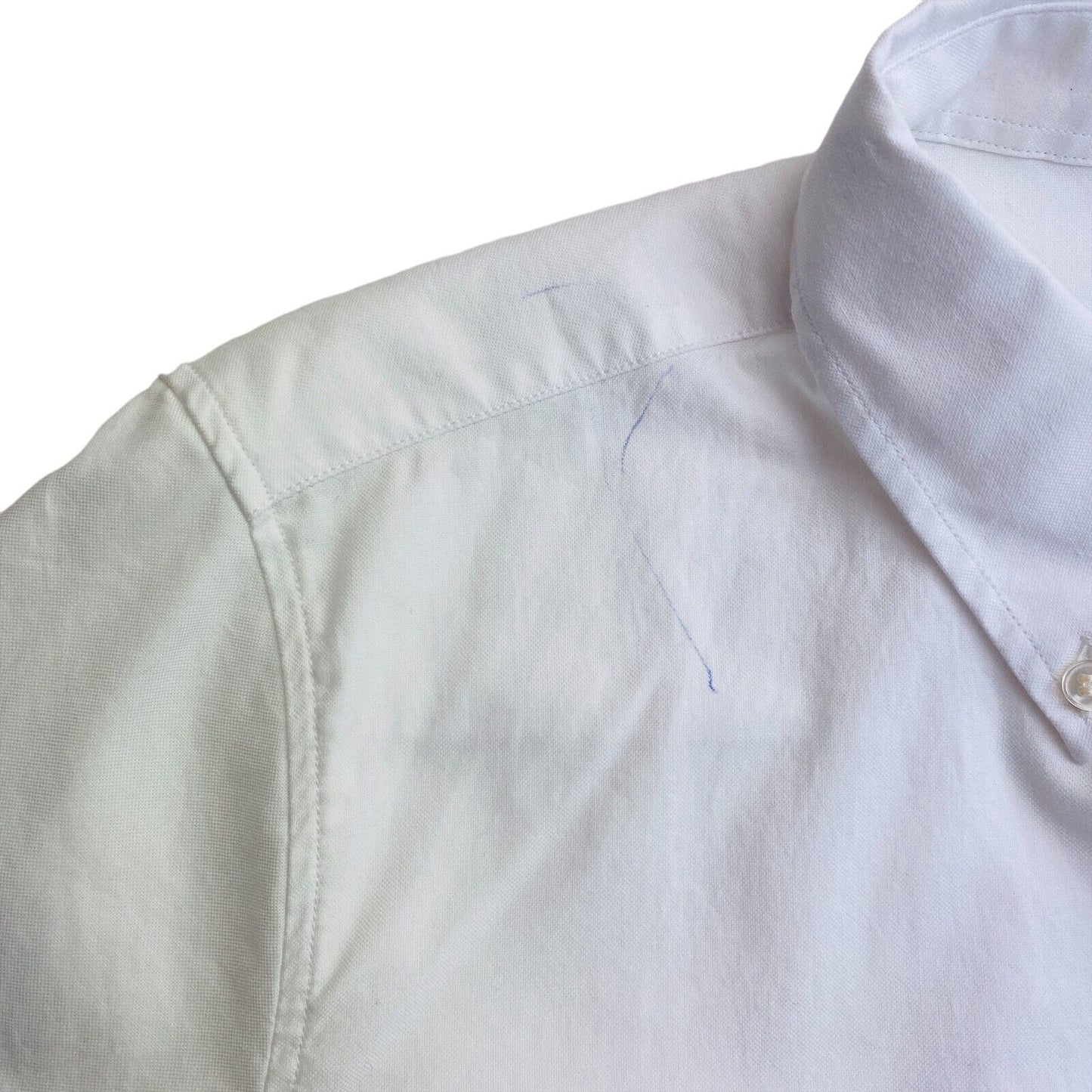 GANT White Stretch Oxford Solid Short Sleeves Shirt Size EU 40 UK 12 US 10