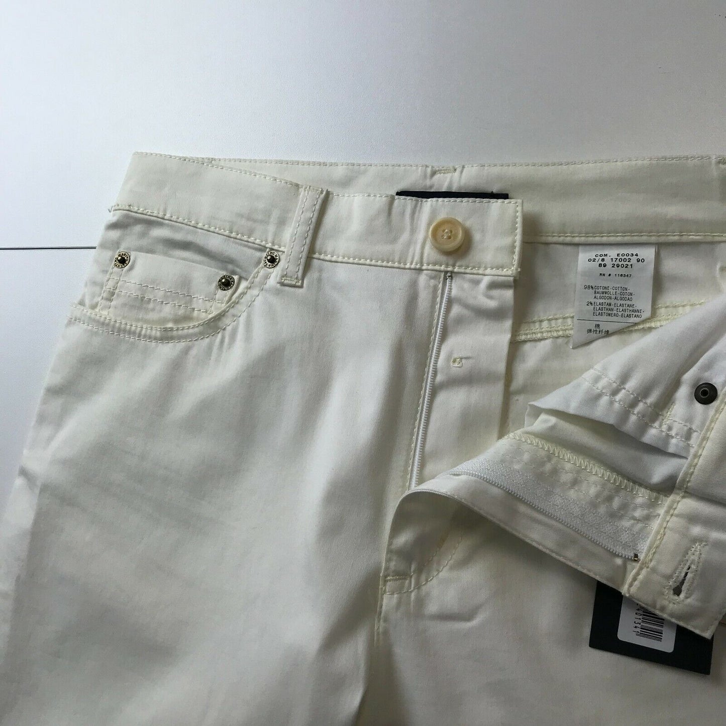 MARINA YACHTING Women White Regular Straight Fit Chino Trousers Size W29