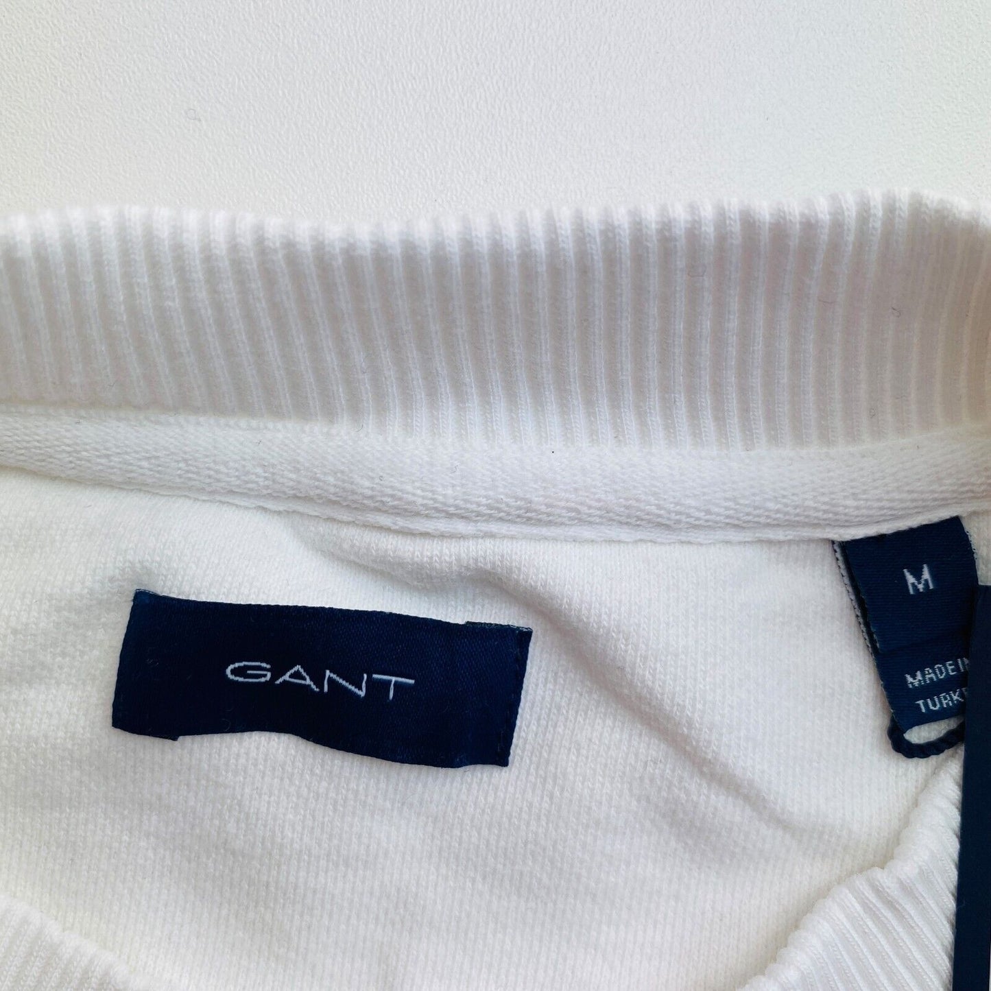 GANT White Icon G Essential Crew Neck Sweater Jumper Size M