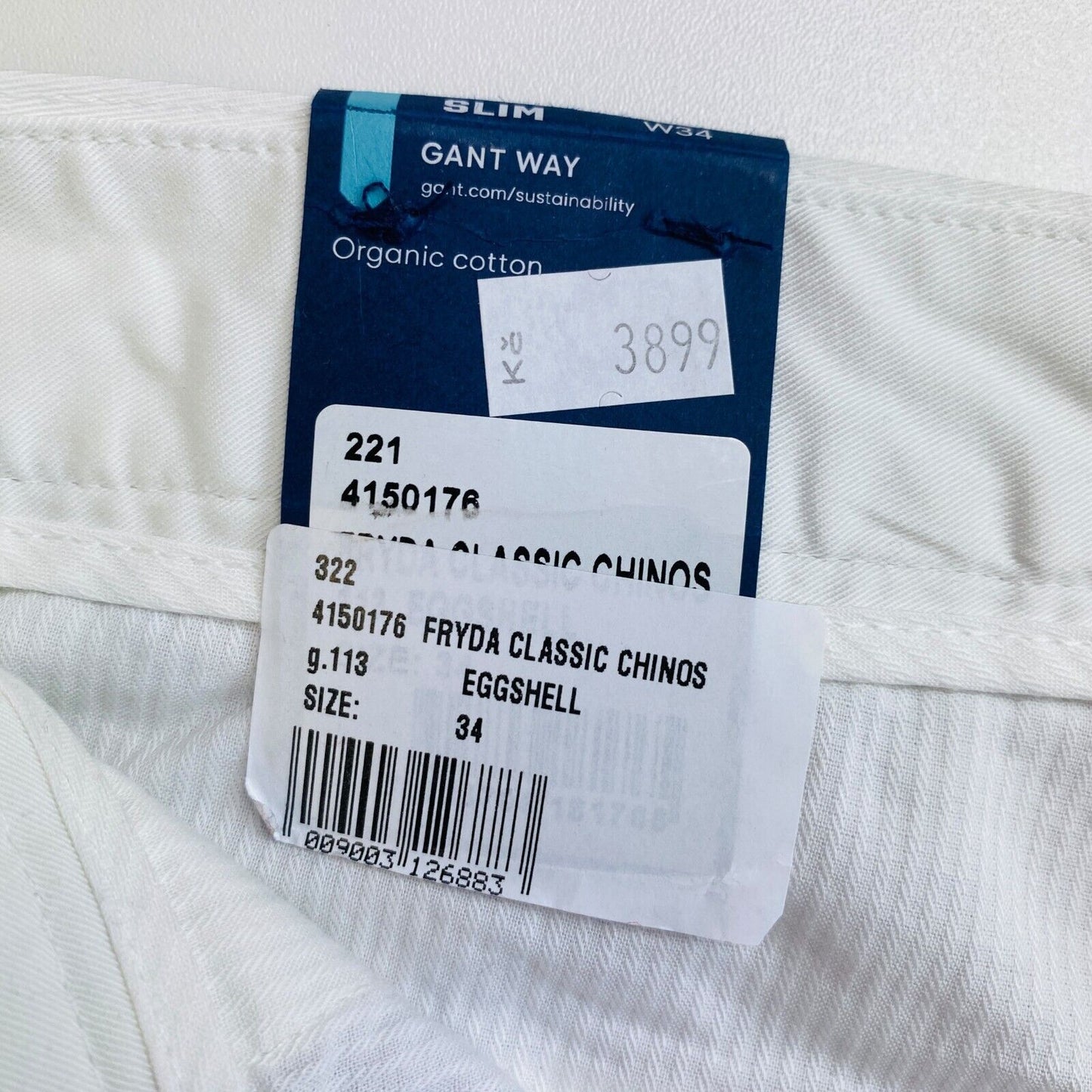 GANT White Fryda Classic Chino Pants Trousers Size EU 34 UK 6 US 4