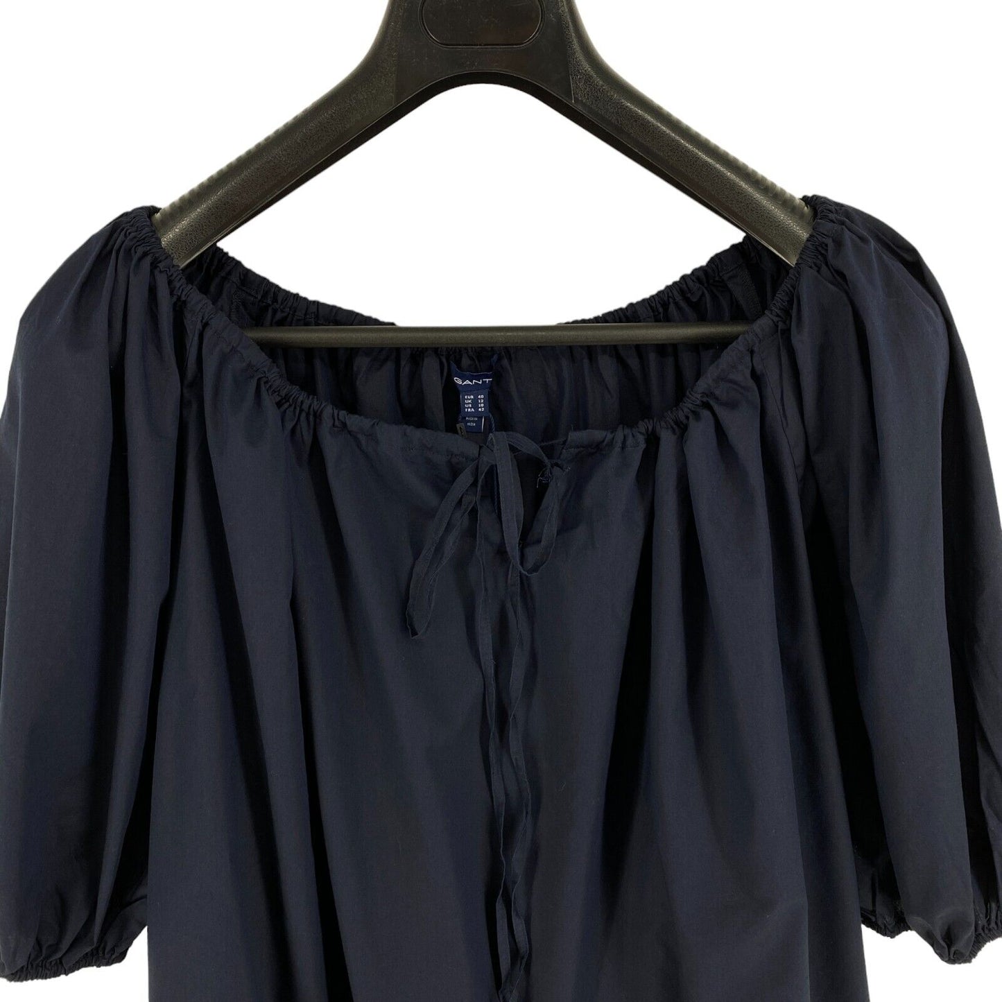 GANT Women Navy Blue Gathered Blouse Size EU 40 UK 12 US 10