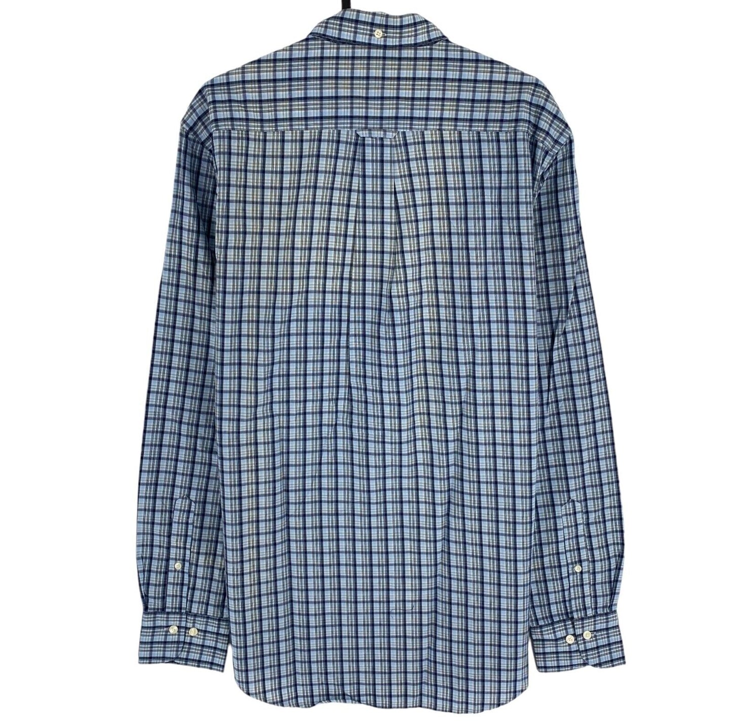 GANT Blue Tech Prep Indigo Check Regular Fit Shirt Size M 39/40 15.75