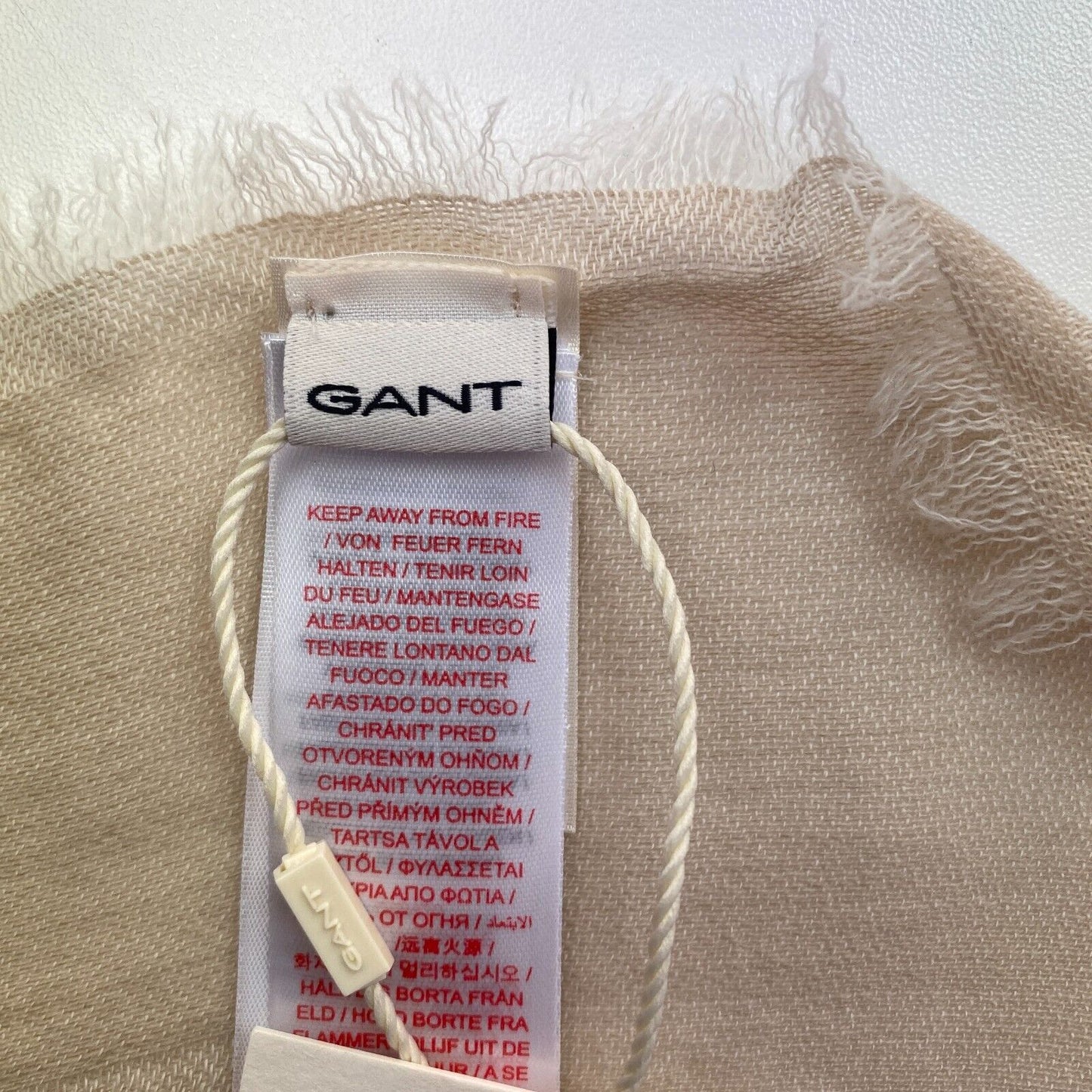 GANT Women Beige G Pattern Light Weight Woven Scarf One Size