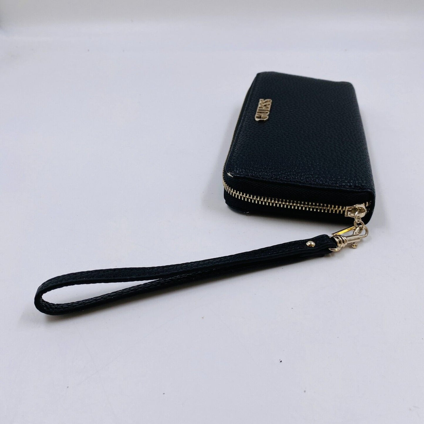 GUESS Women Black Eco Leather Zip Around Wallet