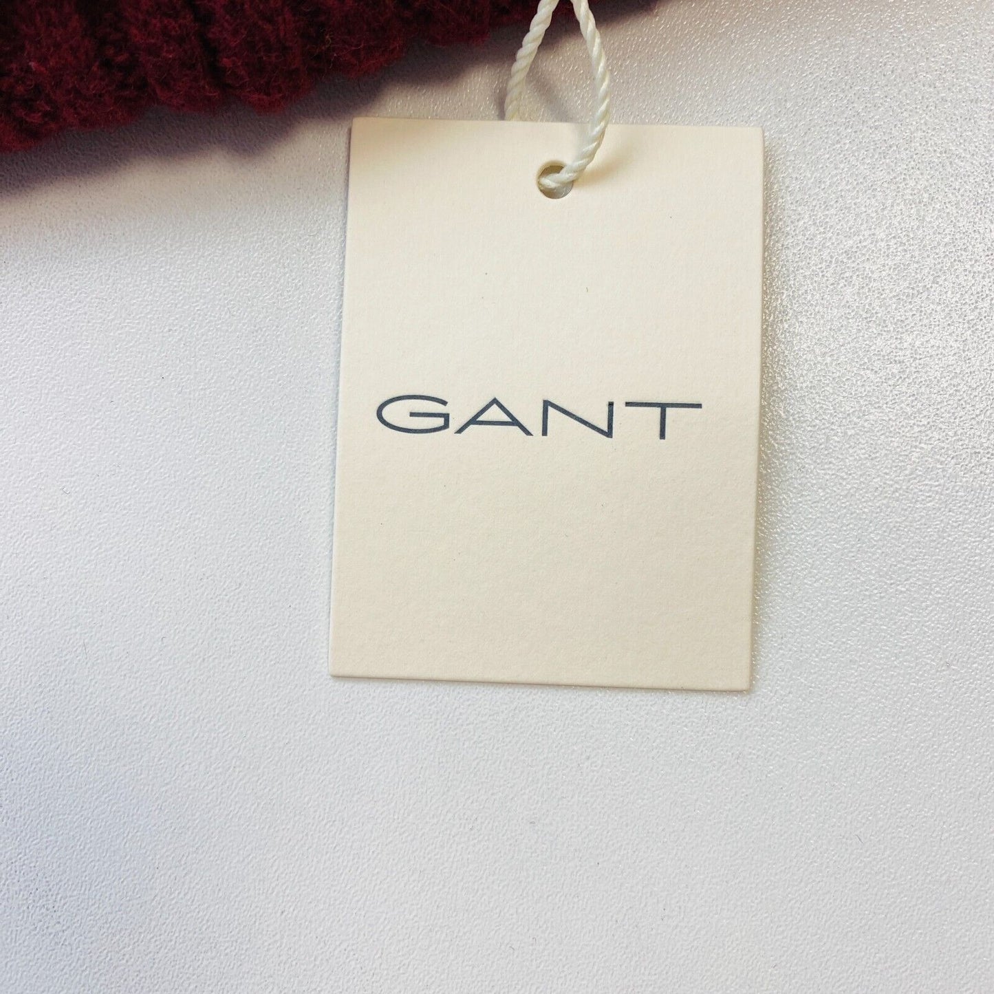 GANT Dark Red Unisex Adult Wool Knit Hat Beanie Scarf Gift One Size