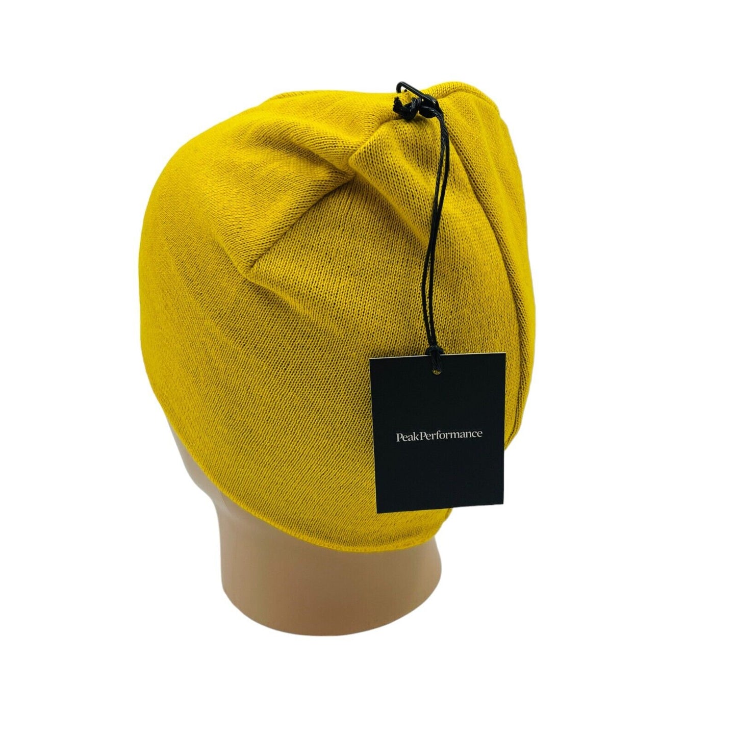 Peak Performance Yellow Merino Wool Blend Knit Beanie Hat Size S M